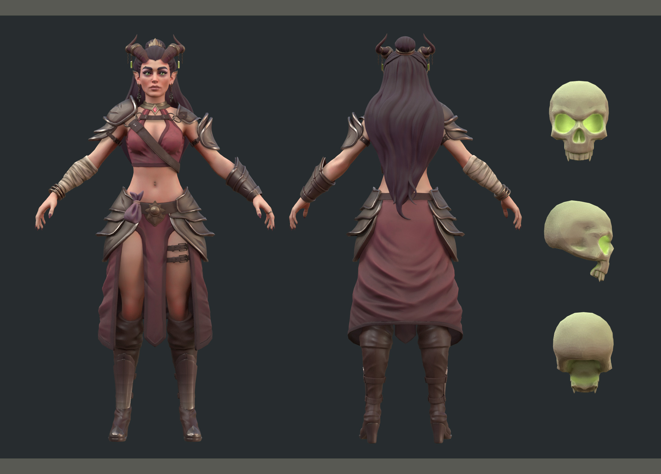 A-Pose renders, front and back