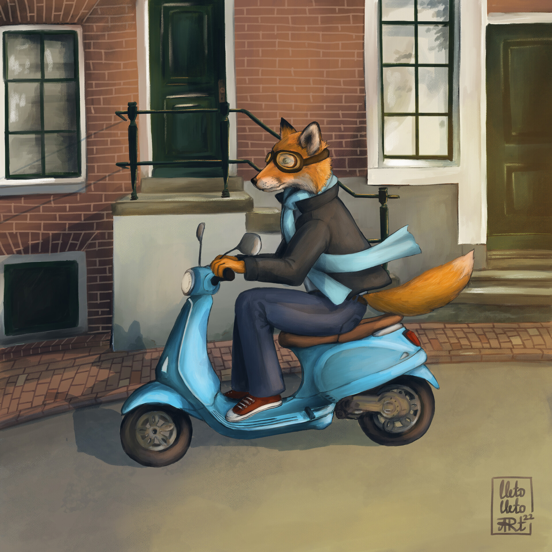 ArtStation - Fox on a scooter