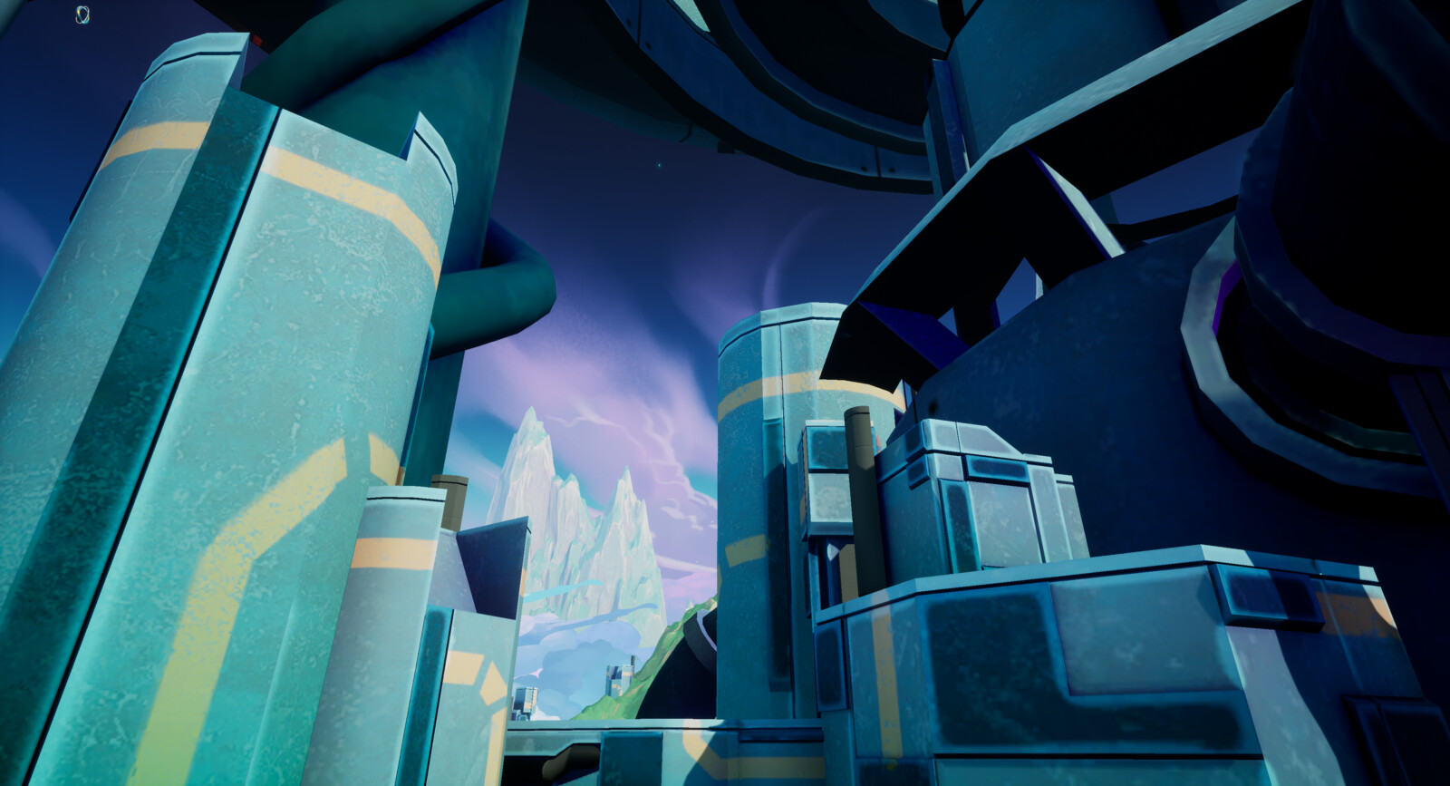 A miniature city set on the bottom of the Motherbase