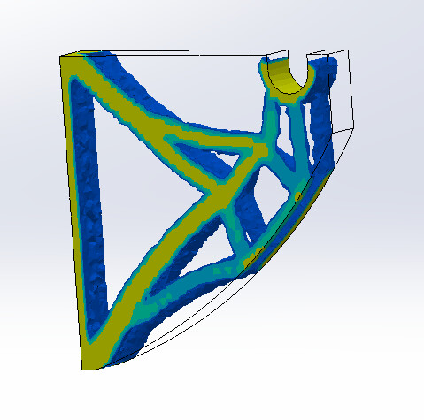 Solidwork's topological optimization:
Test 2