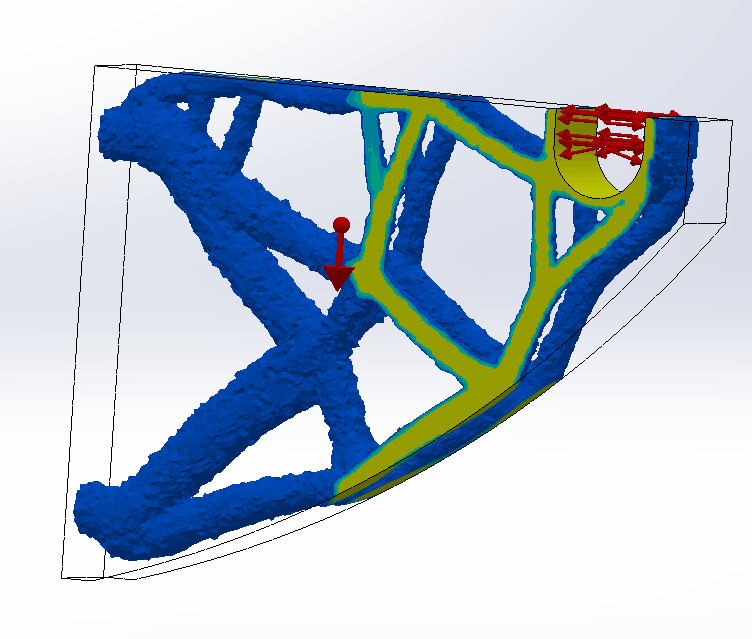 Solidwork's topological optimization:
Test 3