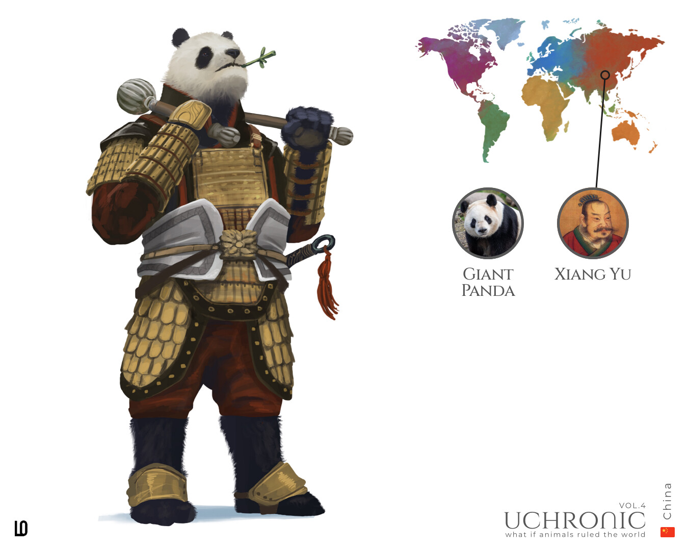 ! From ancient China, a great warrior and genéralo from the Qin Dinasty (more than 2.200 years ago), the great Xiang Yu, as the unique Giant Panda.