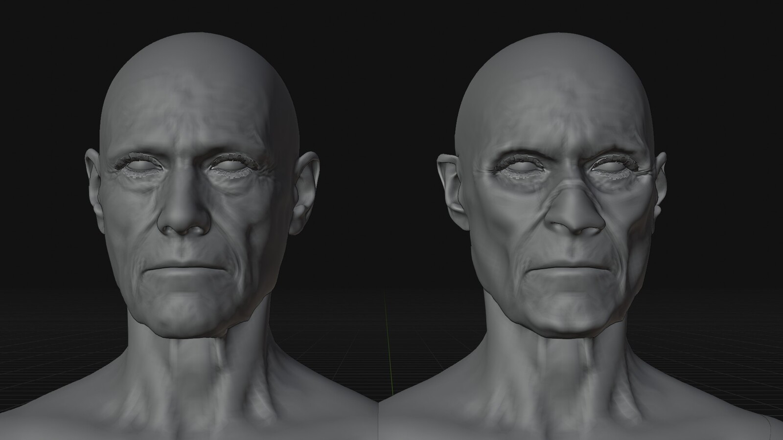 Left original, right morph target