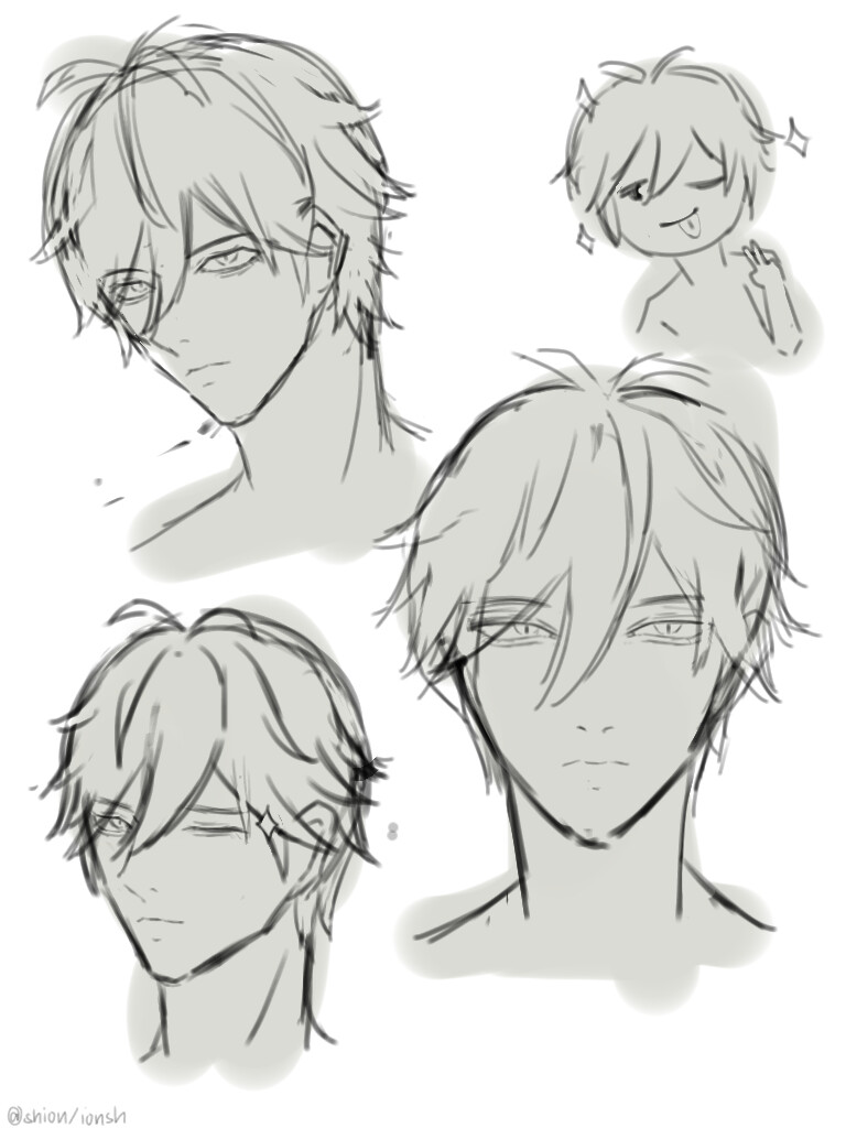 Anime Hair Reference Male
