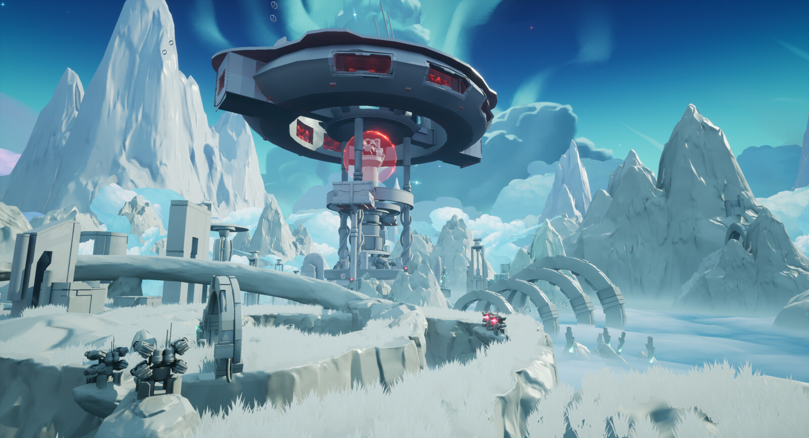 Detail lighting render
The red lights from the Motherbase stands out from the surrounding environment