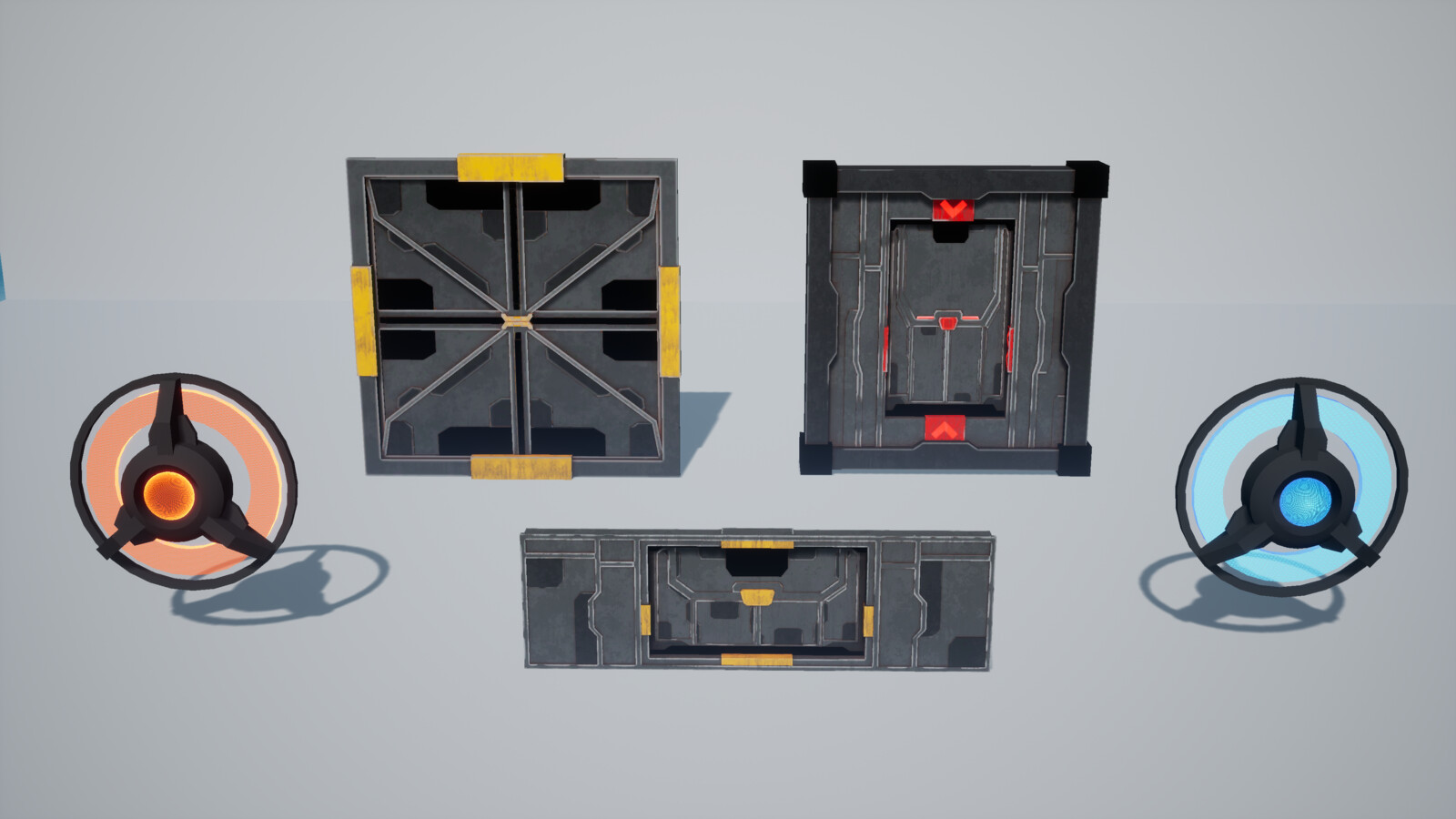 Interactive assets
Toggleable switches and opening doors