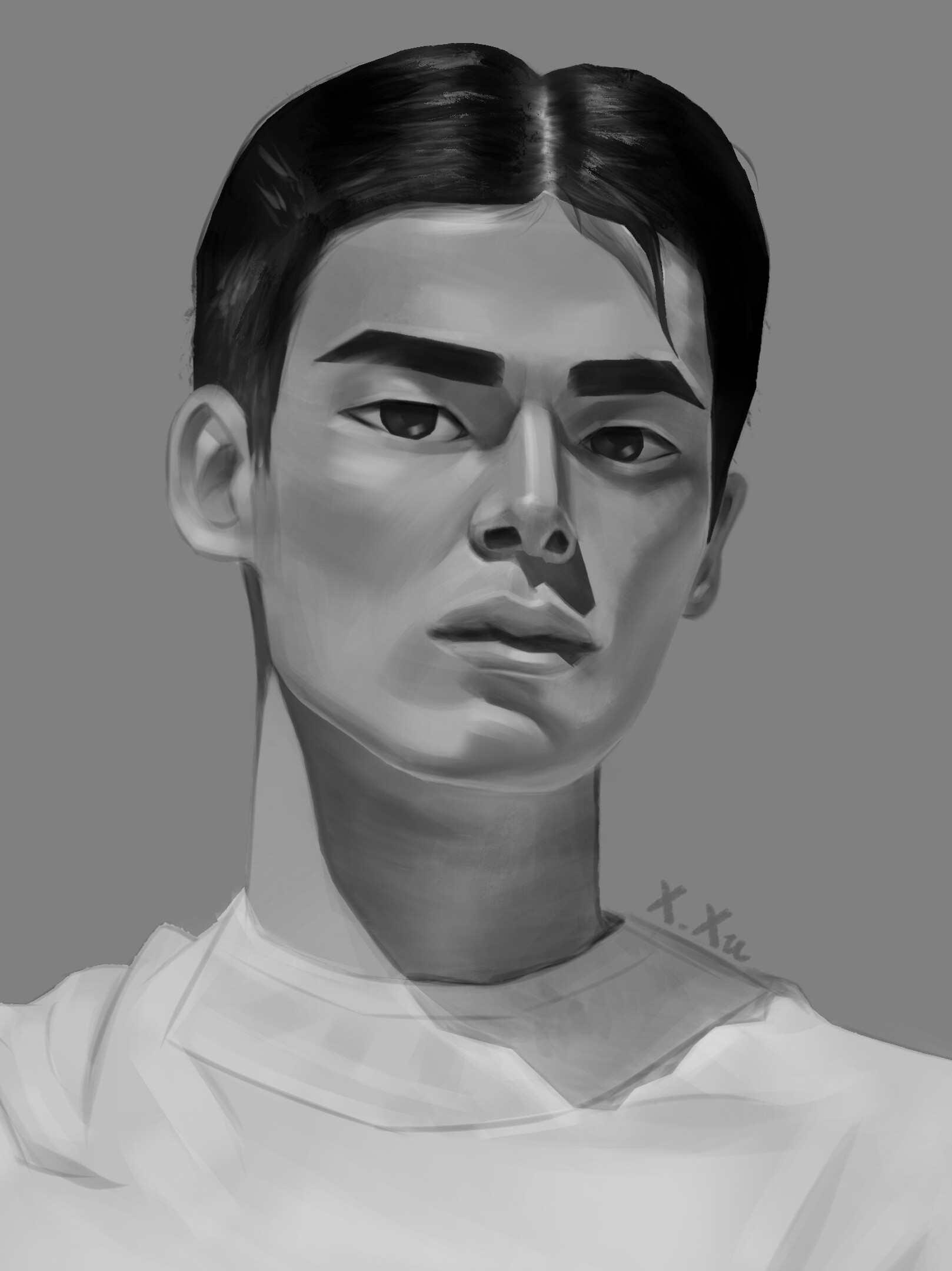 ArtStation Black and white portrait study /019