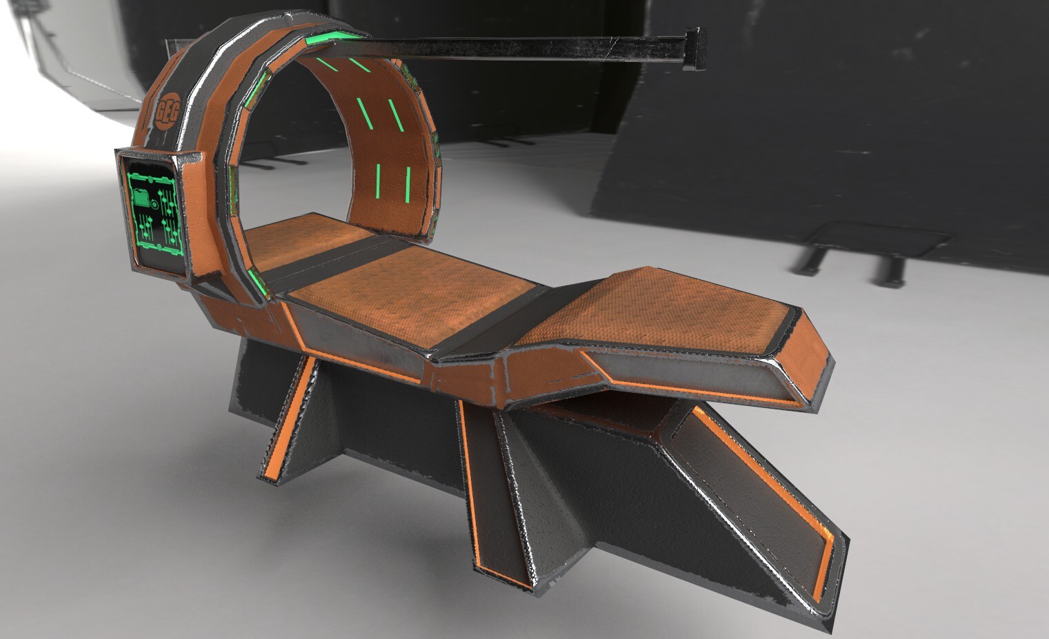 This is a medical chair that may not have made it  into the game, but I think it was a nice model nonetheless.  