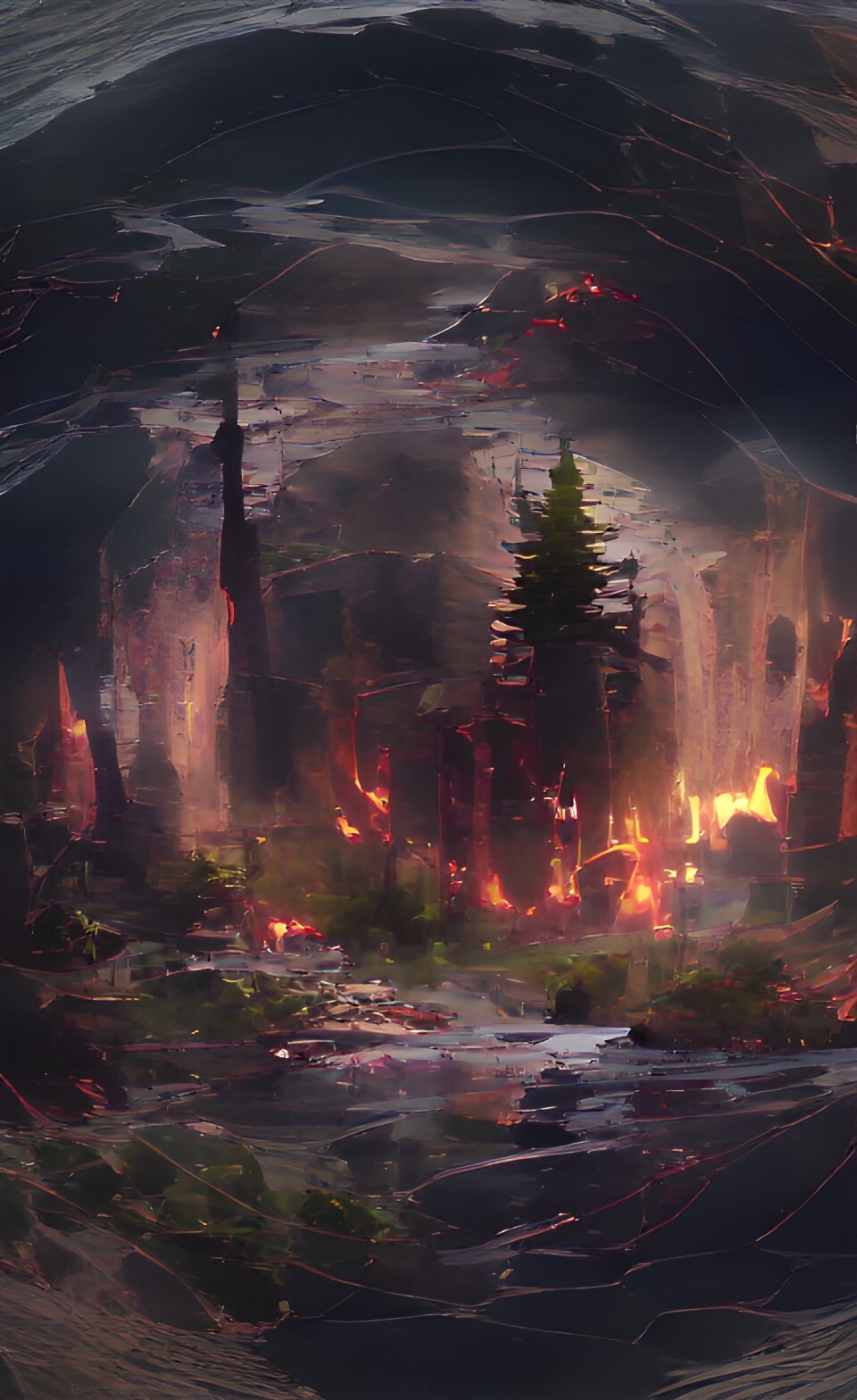 ArtStation - Forest on fire