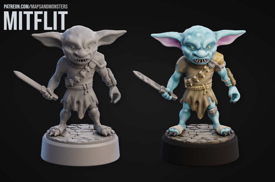 ArtStation 3D printable miniature Mitflit (Pathfinder 2e)