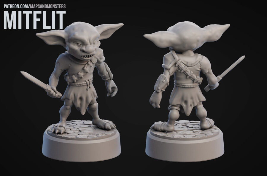 Pathfinder 2e 3d printable miniature, Mitflit