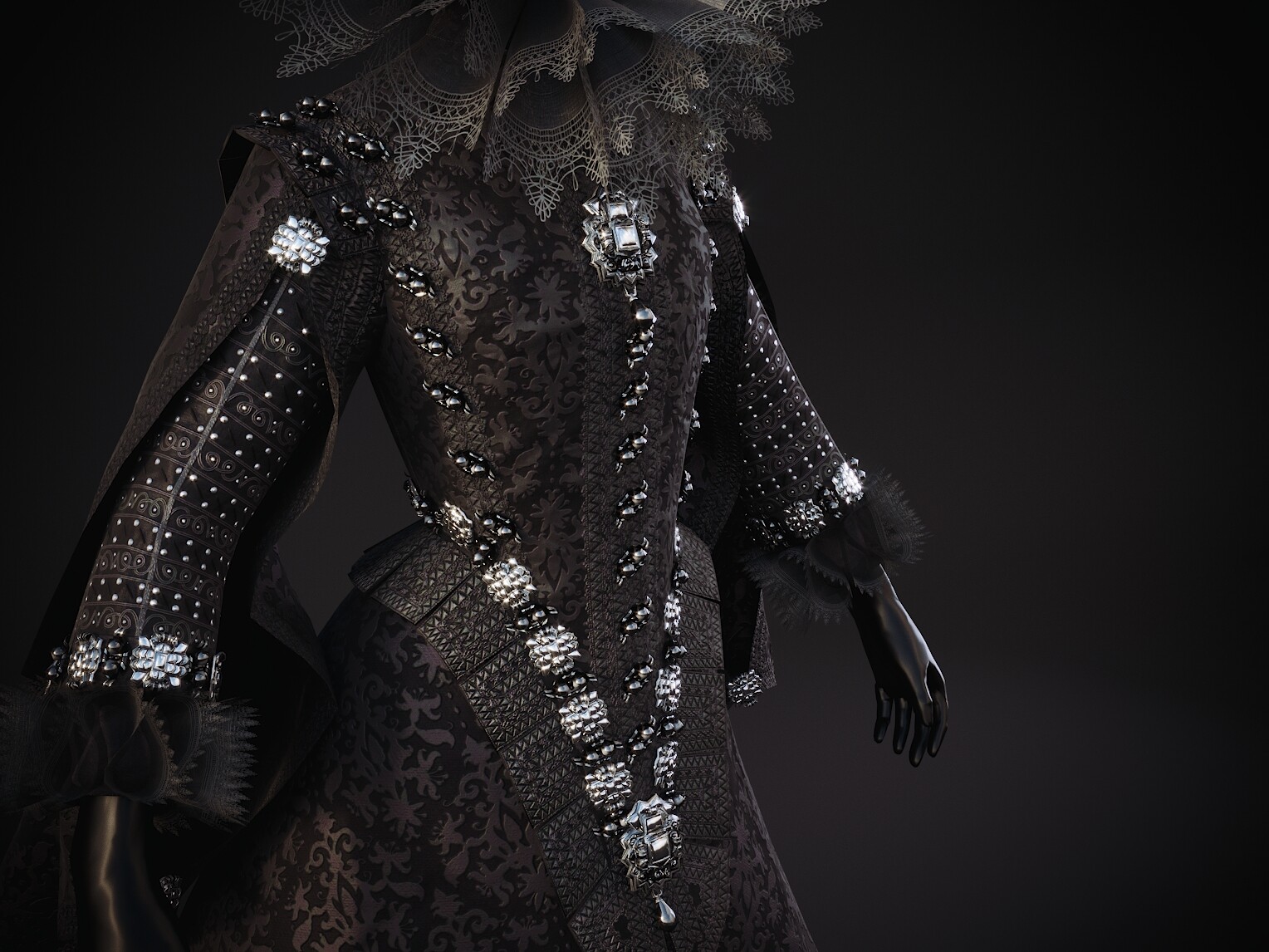 ArtStation - 1600 Spanish Court Gown for Skyrim LE