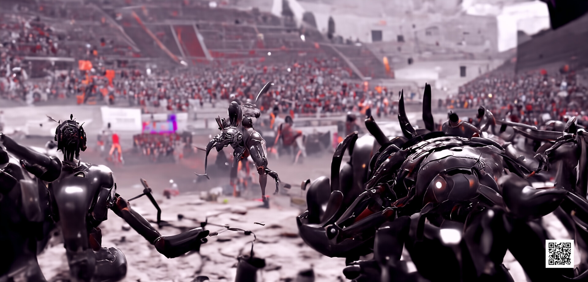 Gladiators battling robots stadium on sale