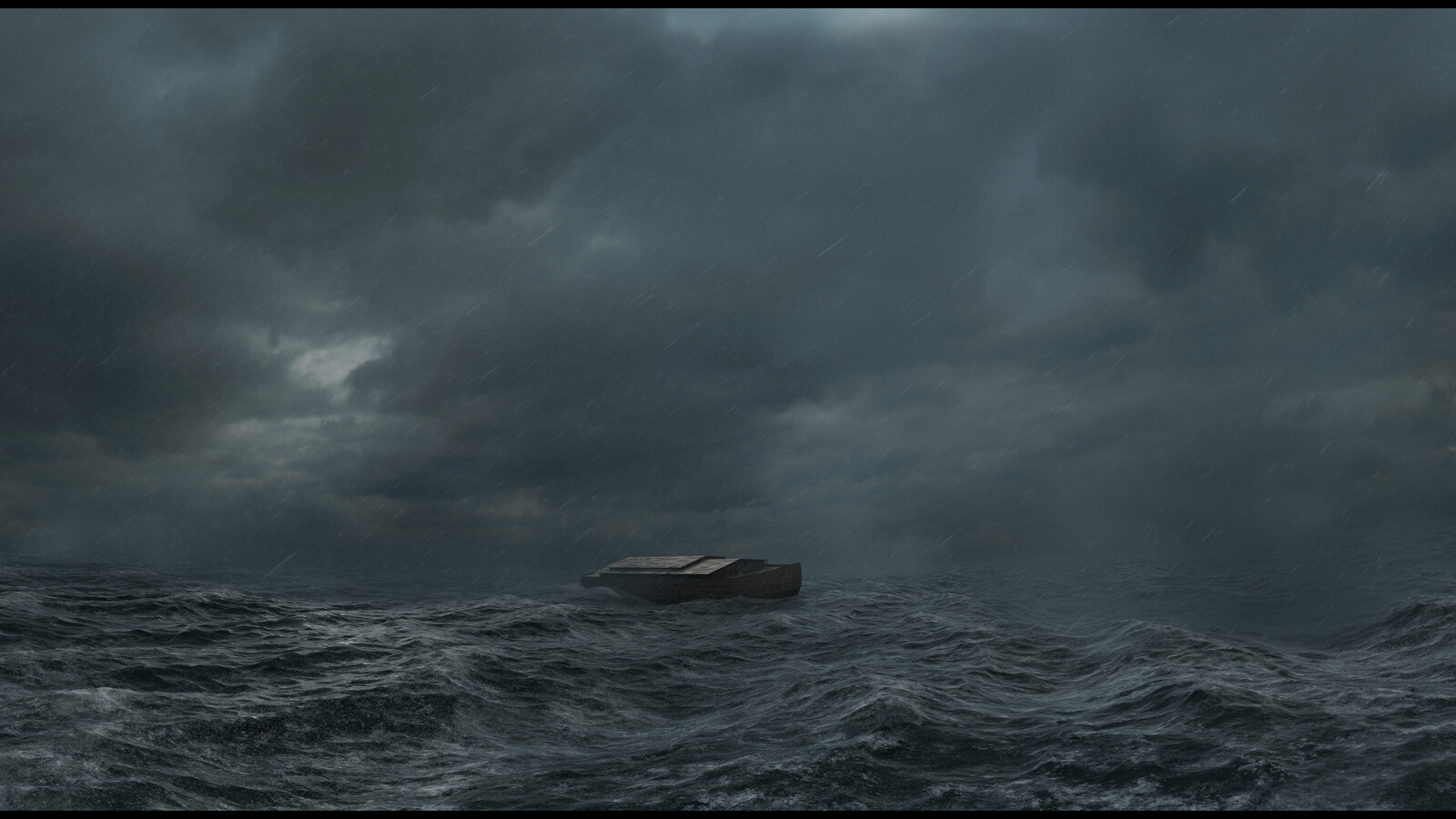 Rain, atmosphere, and color correction for the final look.