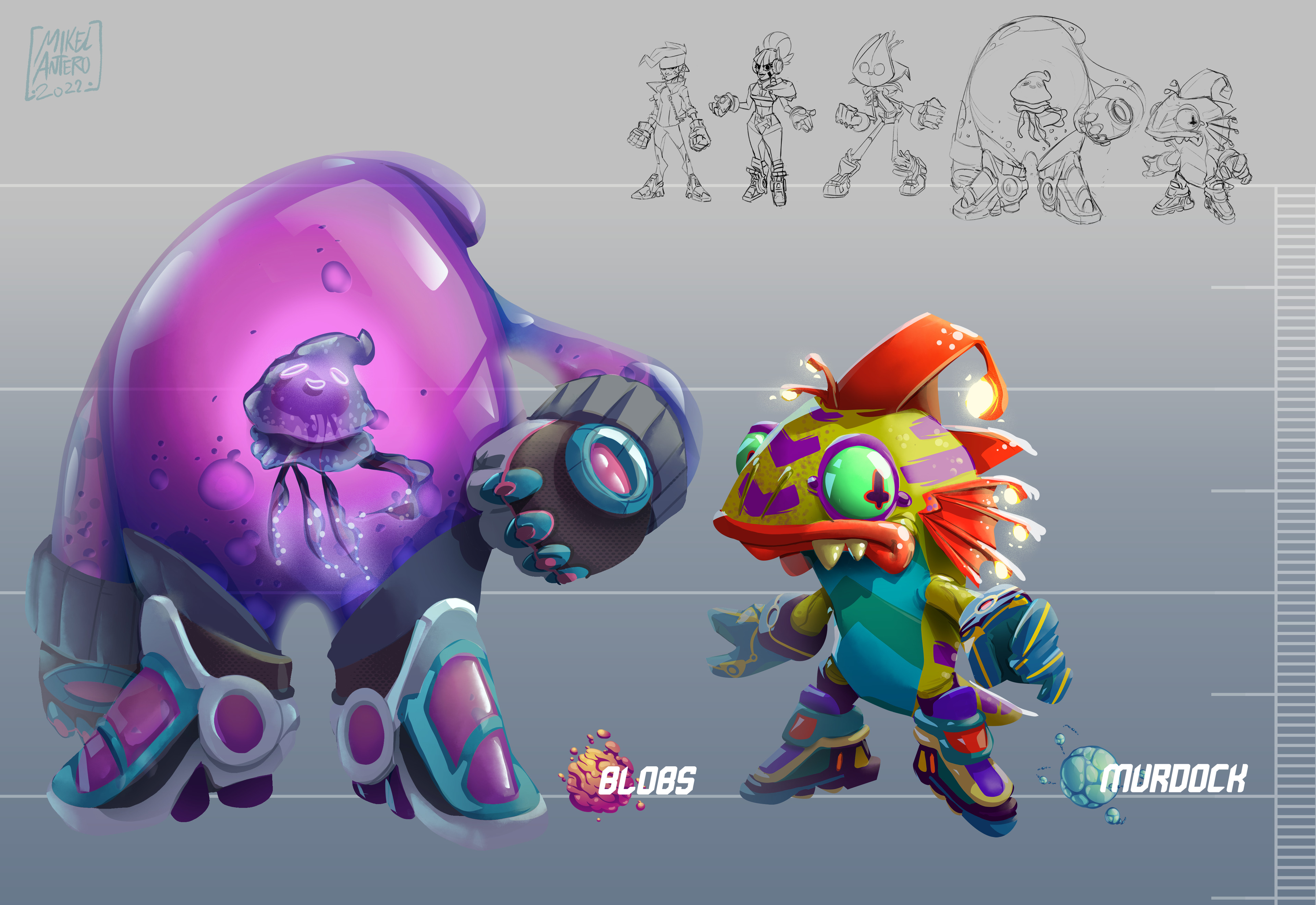The bad guys character design.
