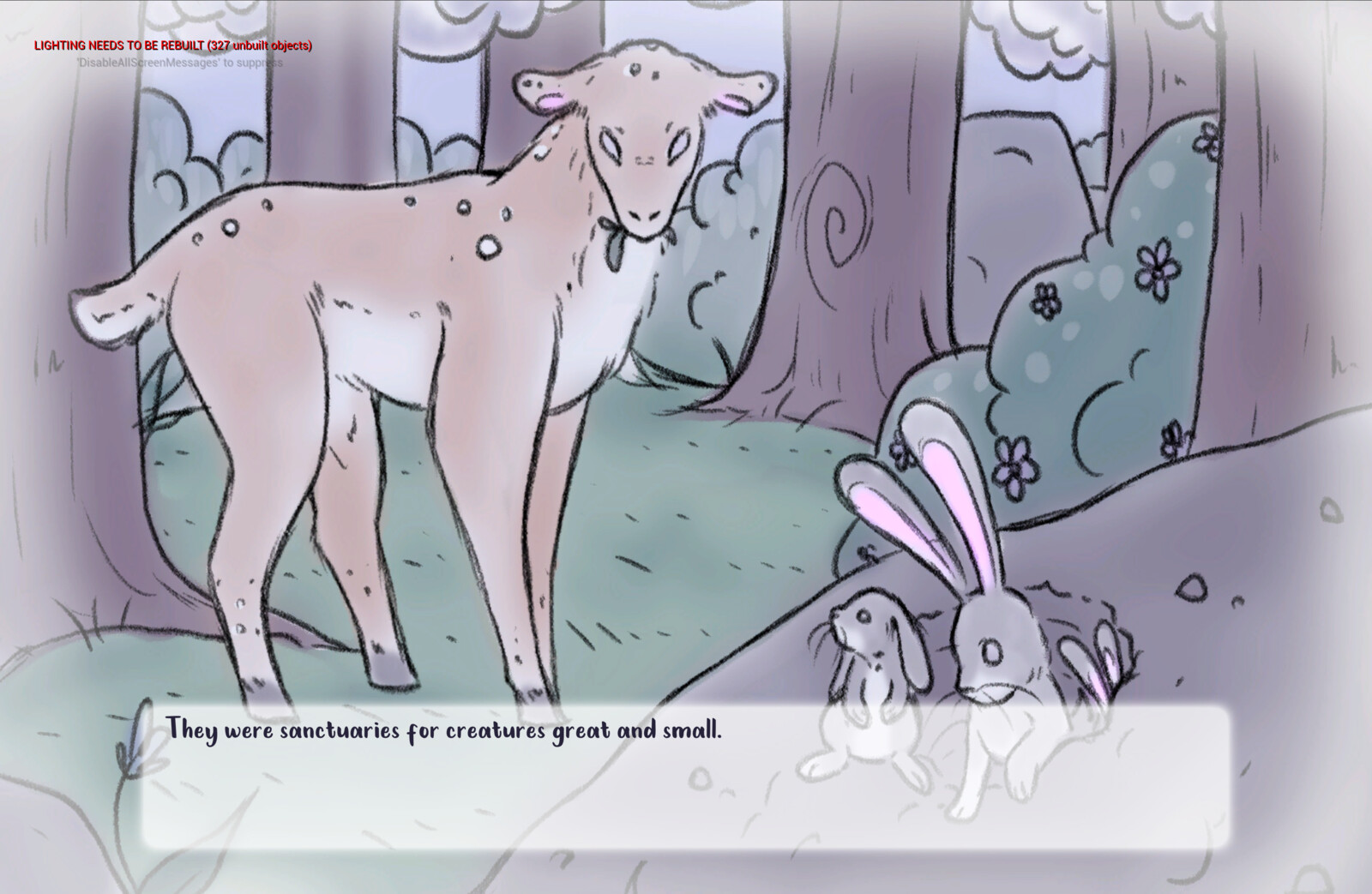 The game required cutscenes which we did not have time to develop, so we implemented our storyboards (drawn by our animator) as placeholders.
