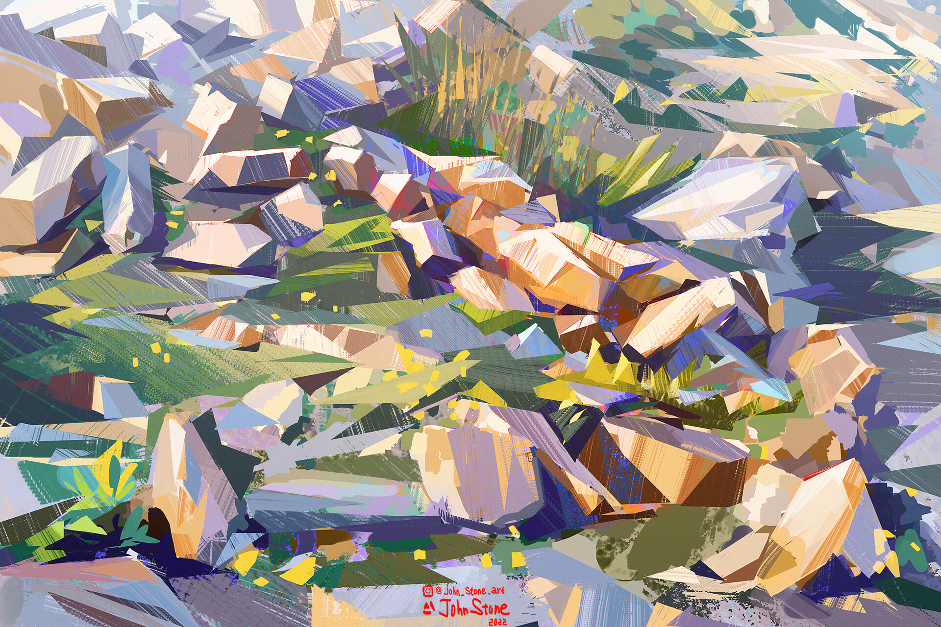 ArtStation Daily color study gravel stones