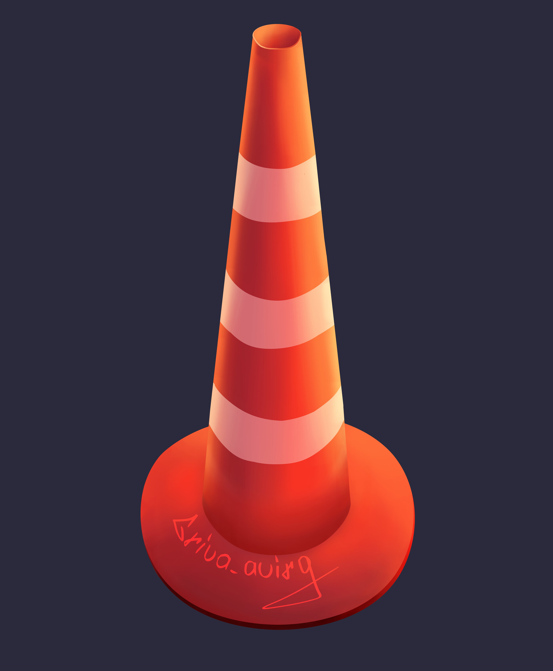 Chinese Girl Sits On Traffic Cone