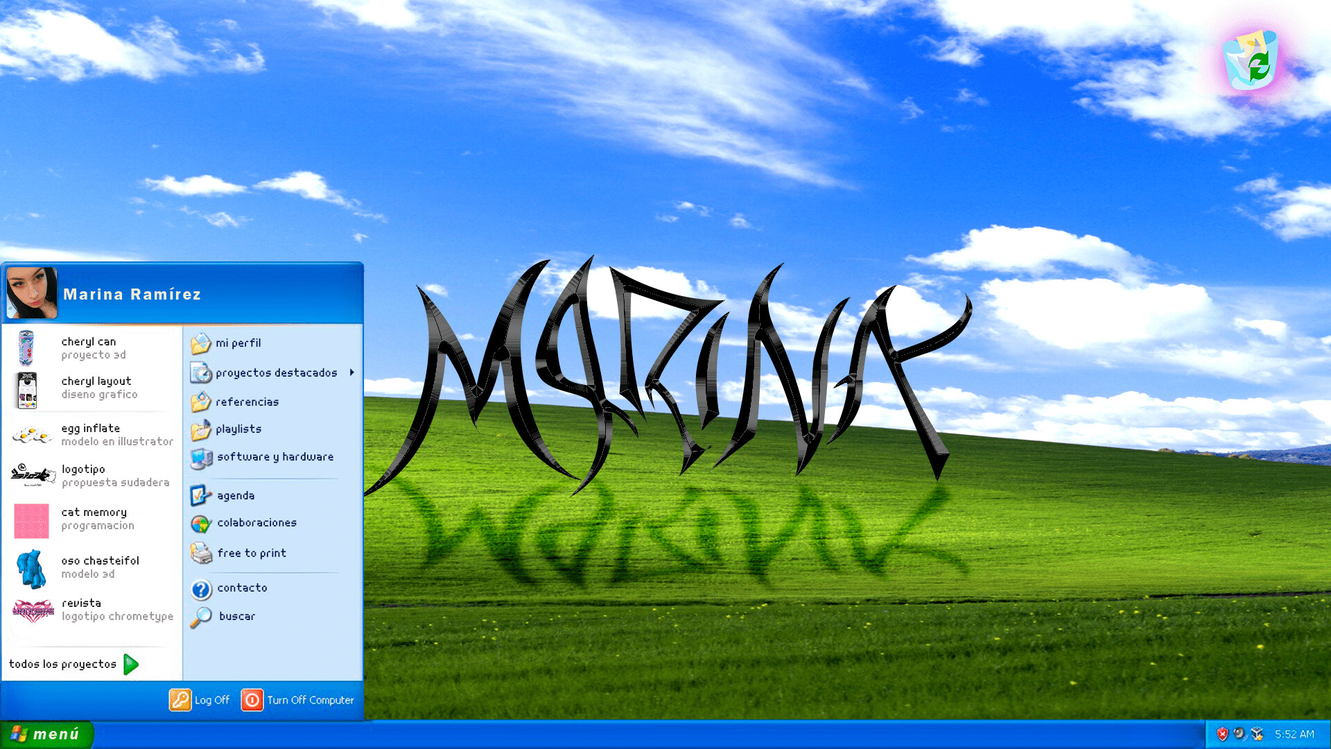 ArtStation - Windows XP style portfolio
