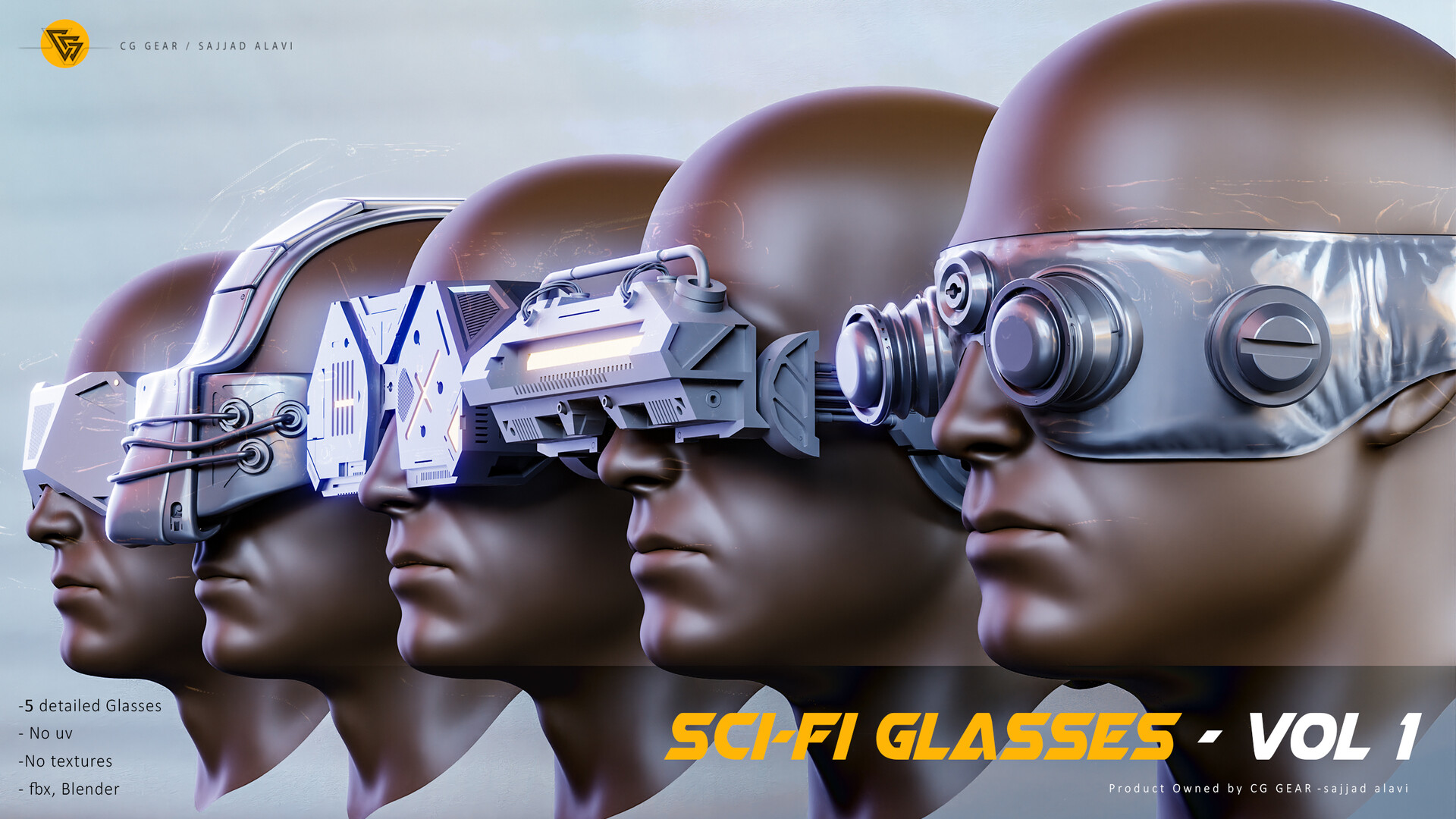 ArtStation - sci fi glasses basemesh