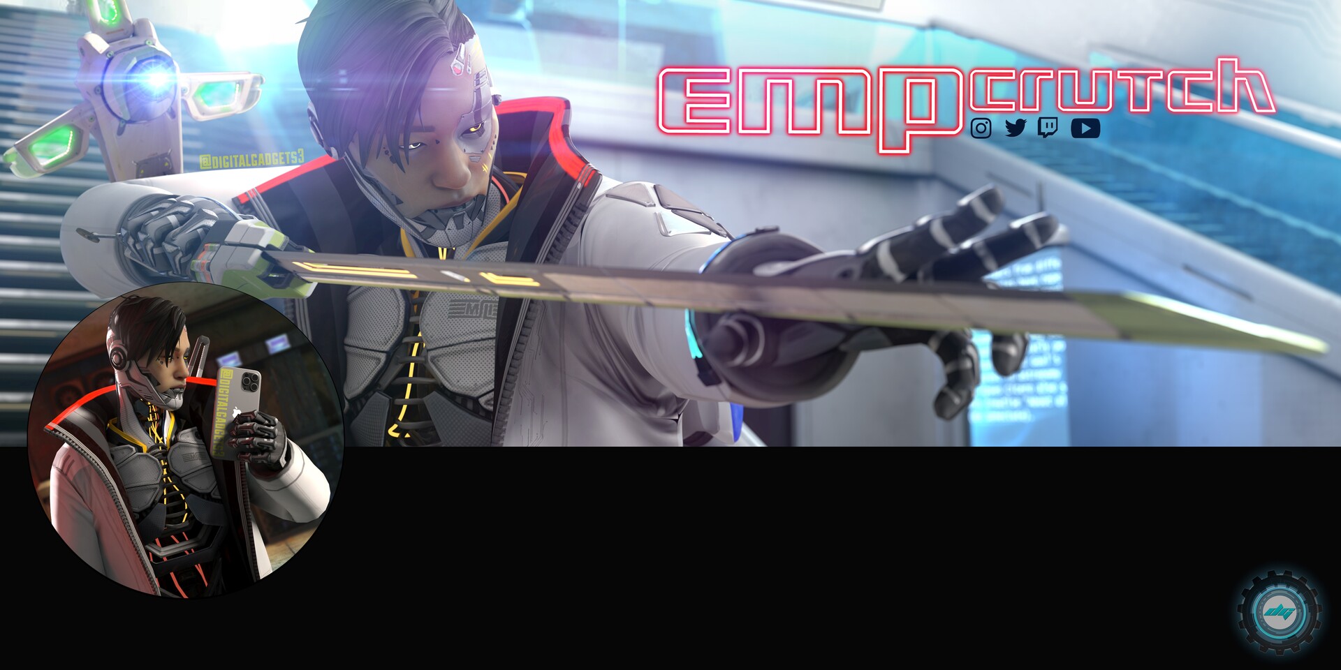 Digital gadgets - Twitter header, YT header, Profile pictures made