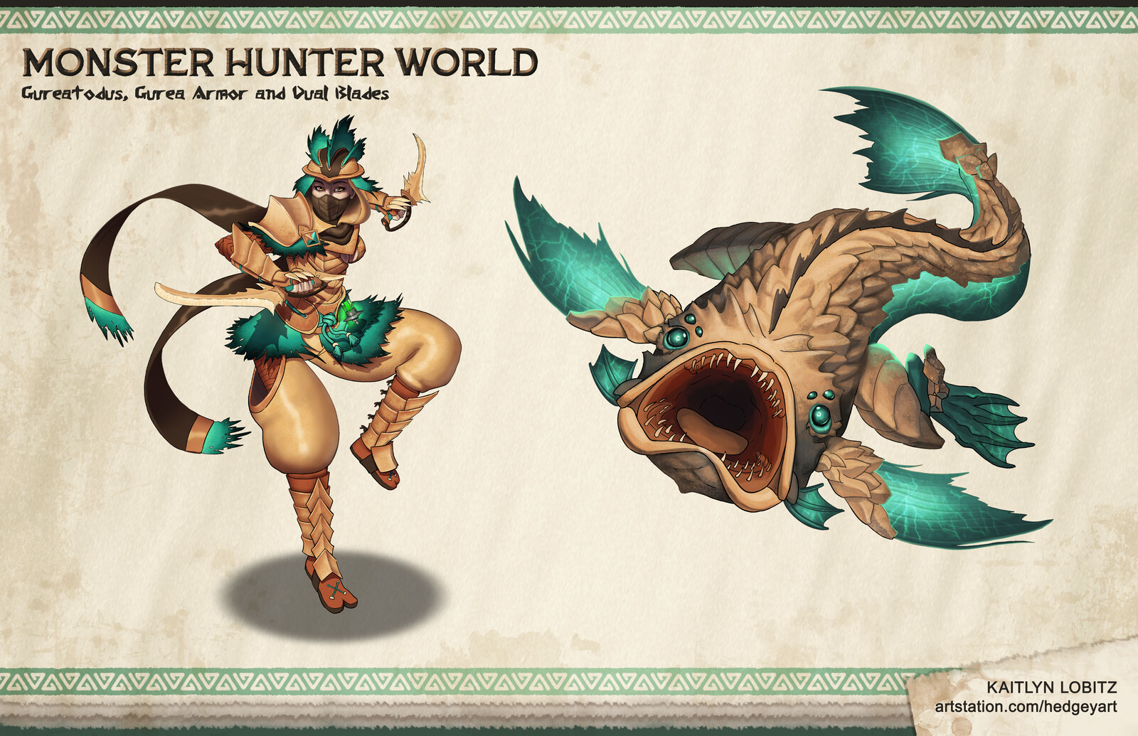 Monster Hunter Gureatodus Monster and Armor &amp; Weapon