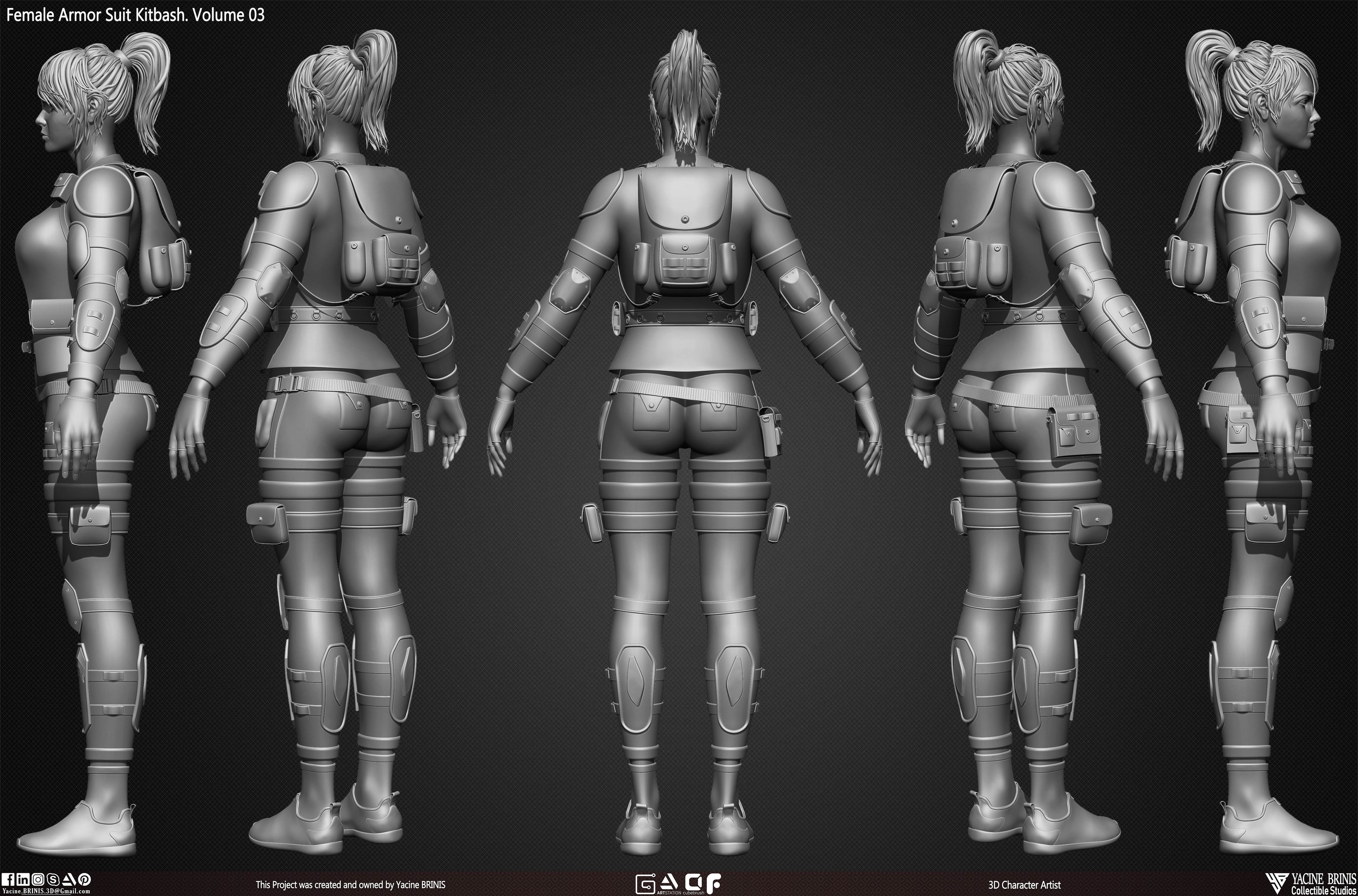 Female Armor Suit Kitbash sculpted By Yacine BRINIS Vol 03 Set 003
