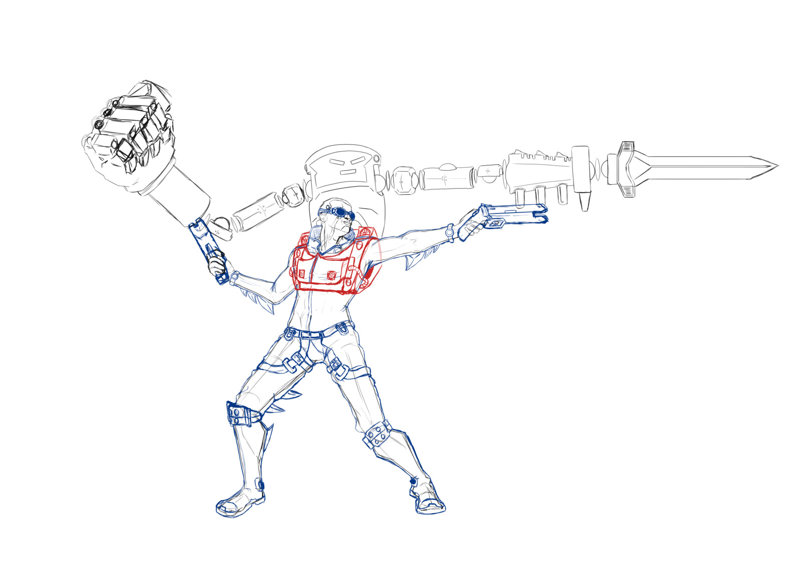 Sketch of the final pose