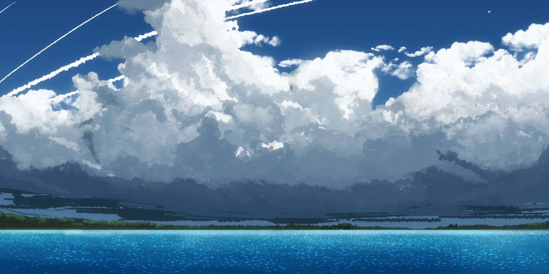 ArtStation  Anime Styled Landscape  Ocean View 1