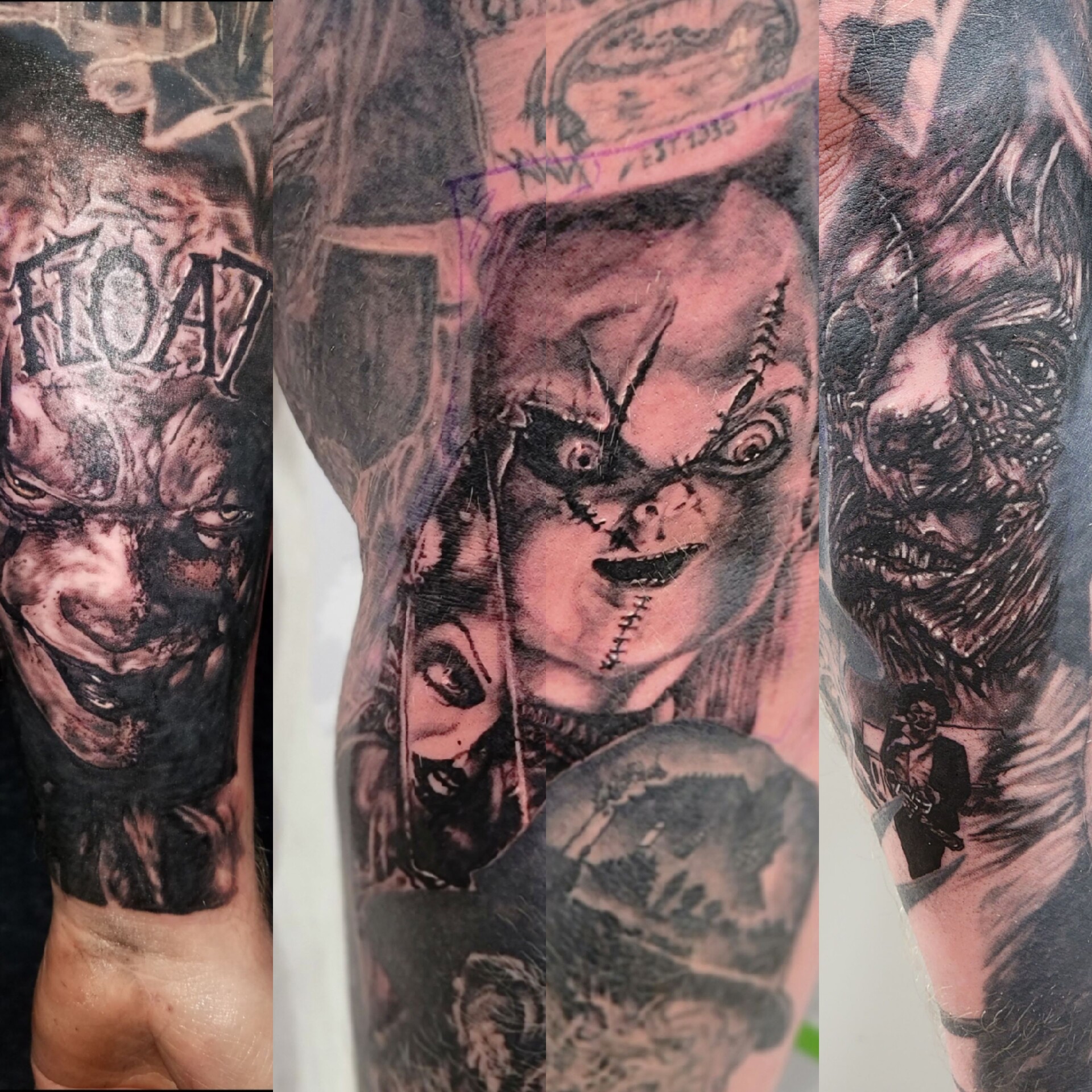 ArtStation - Horror Tattoo Sleeve Progression