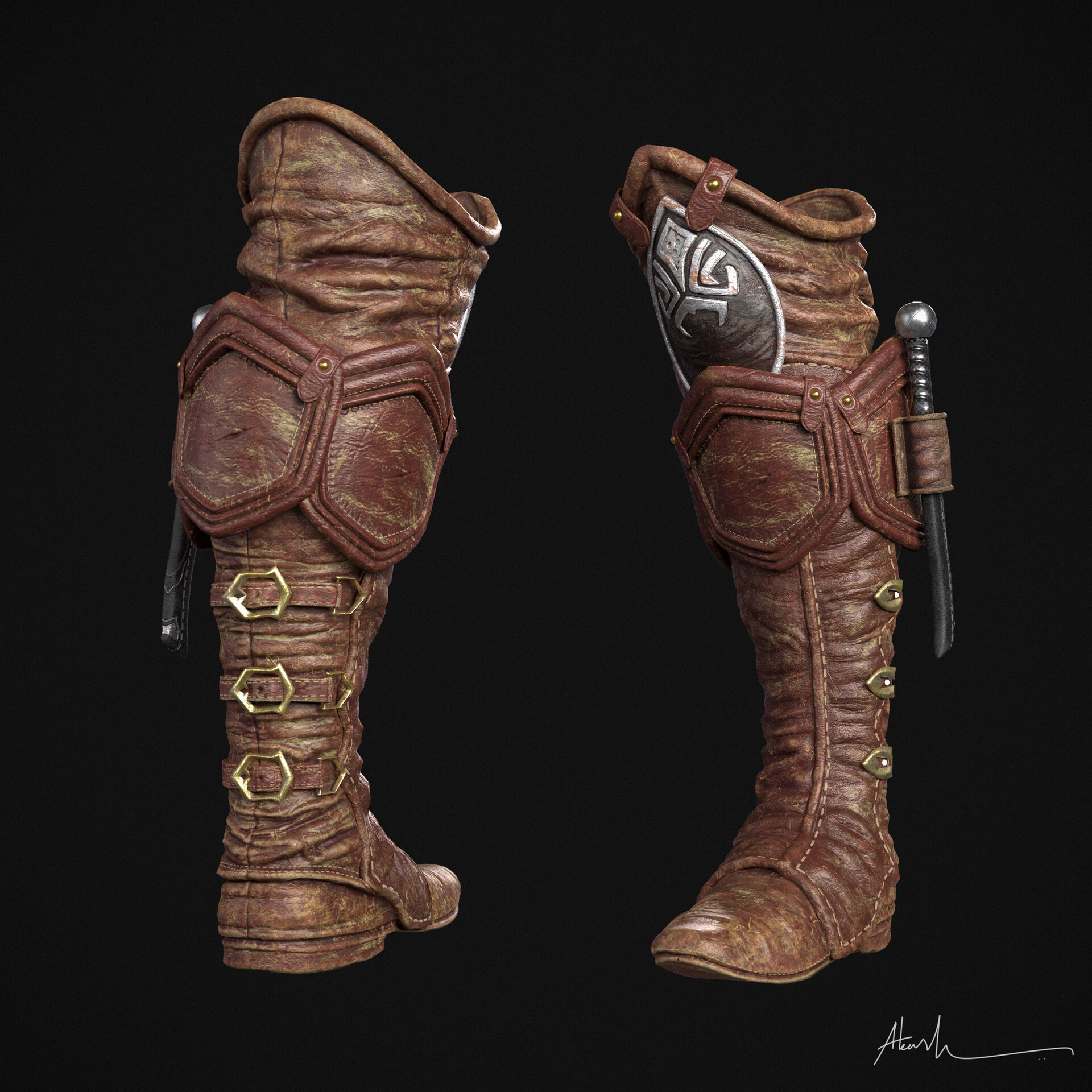 ArtStation - Game-Ready Medieval Boot-Realtime