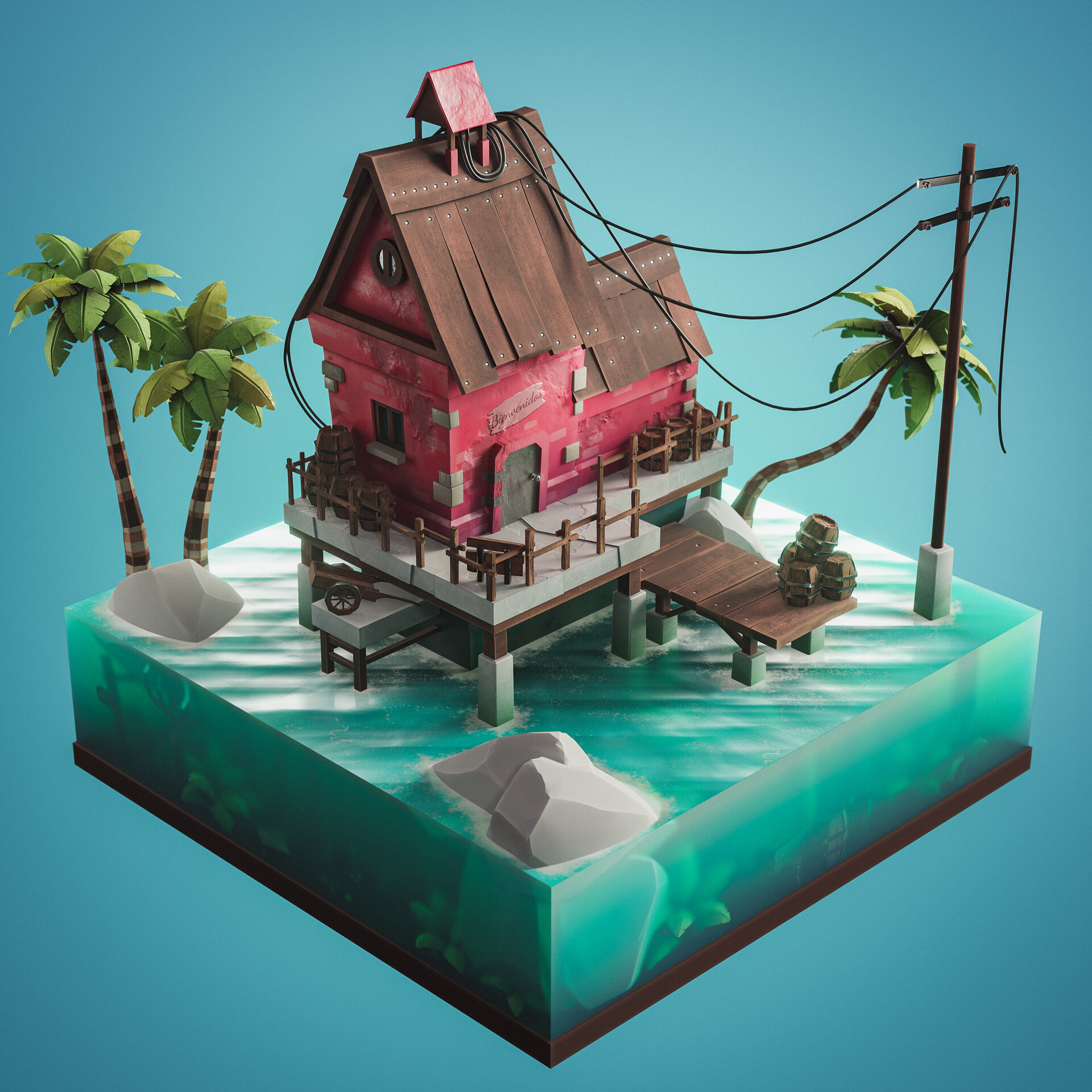 ArtStation - Off-Grid tropical paradise