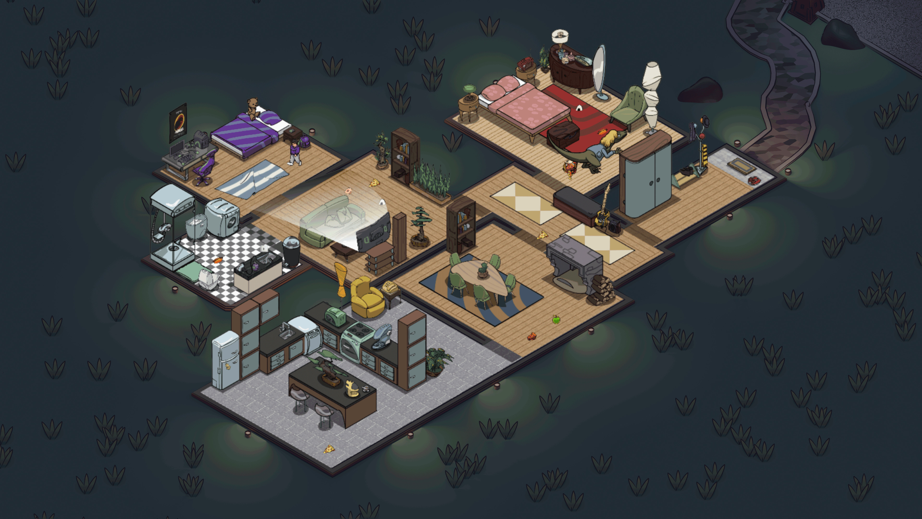 Overview of the game level, my work related to the Food Assets, UI, Menus and Background