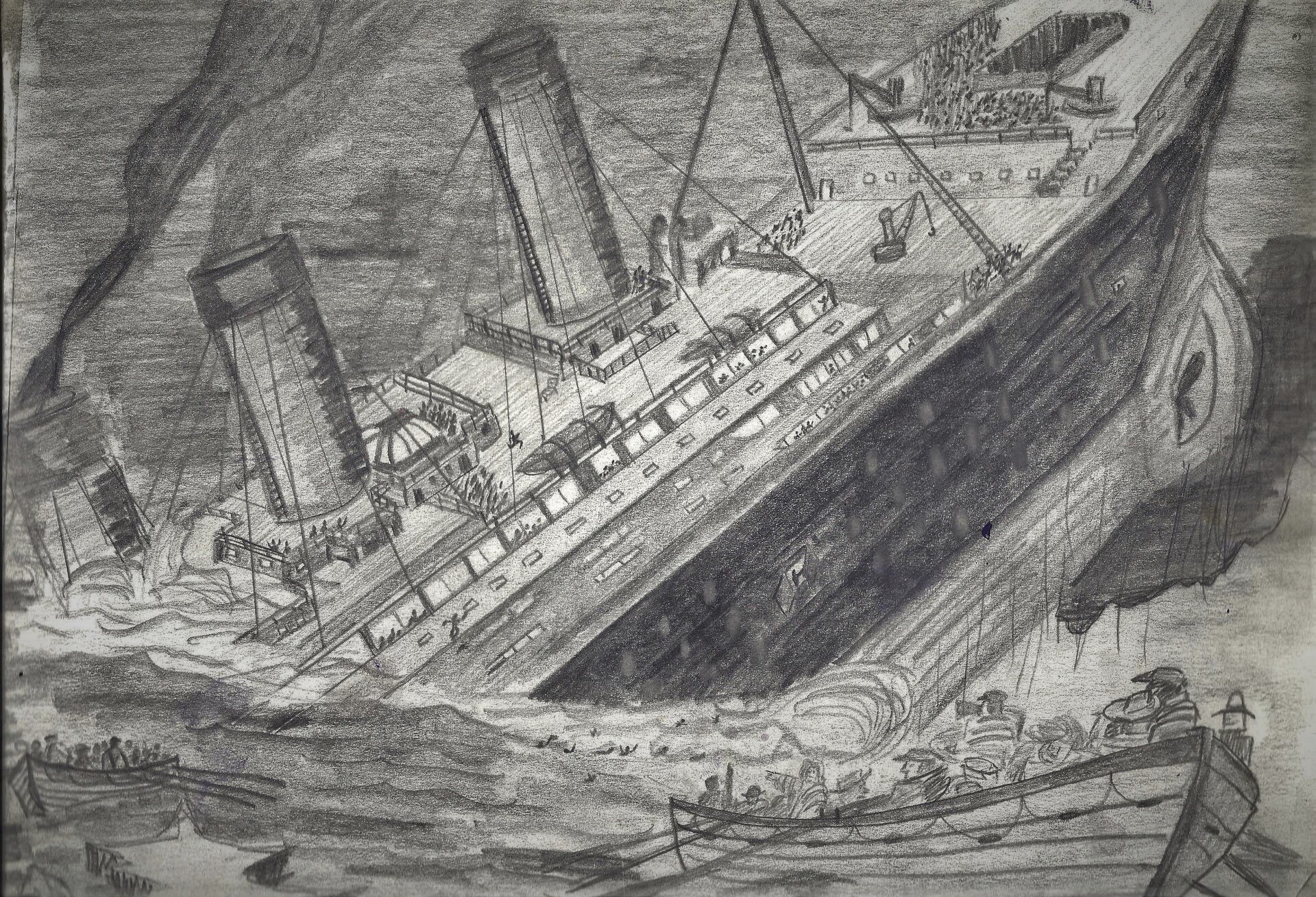 Titanic In The Ocean Coloring Page | Little Sprout Art
