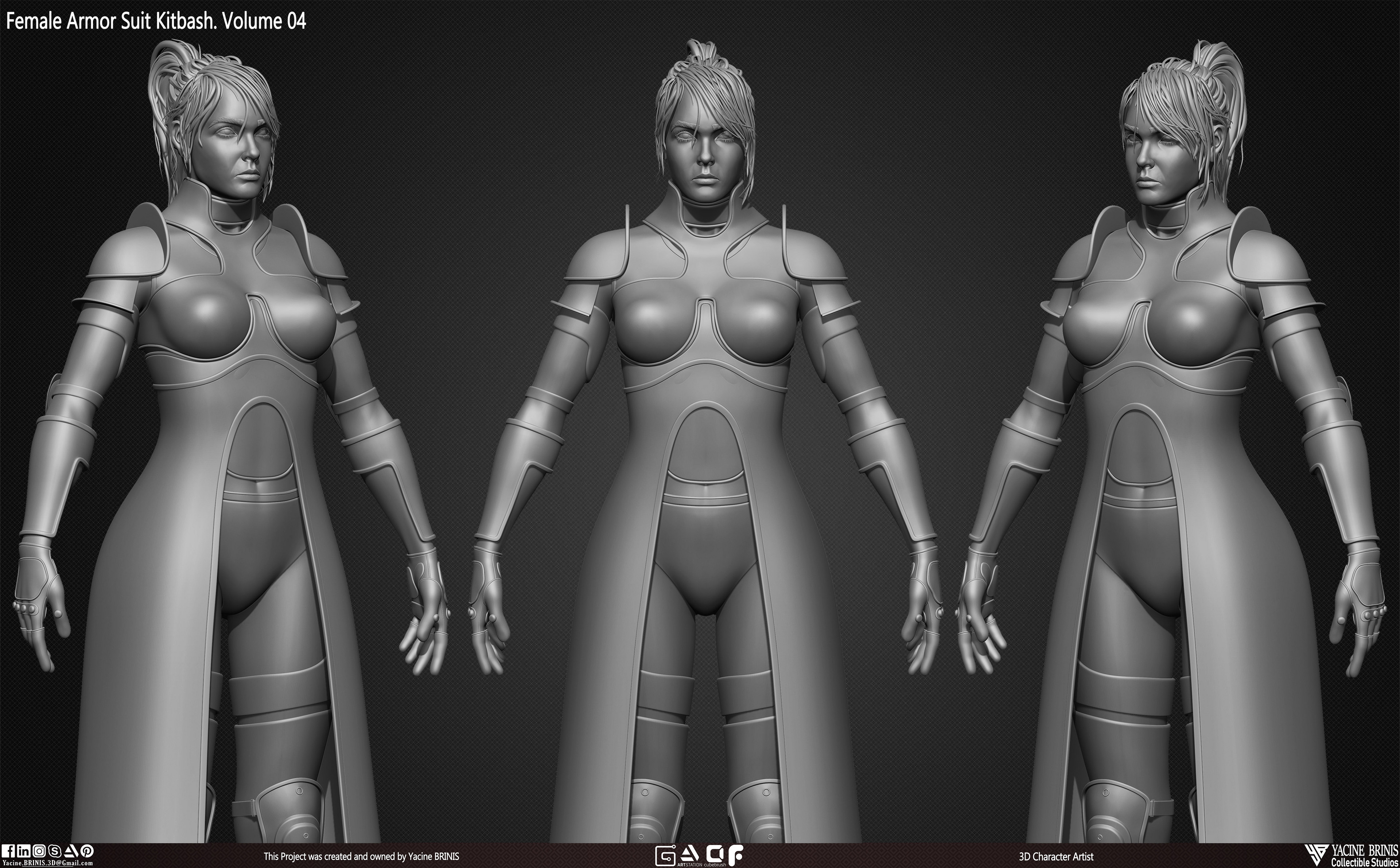 Female Armor Suit Kitbash Vol 04 sculpted By Yacine BRINIS Set 006
