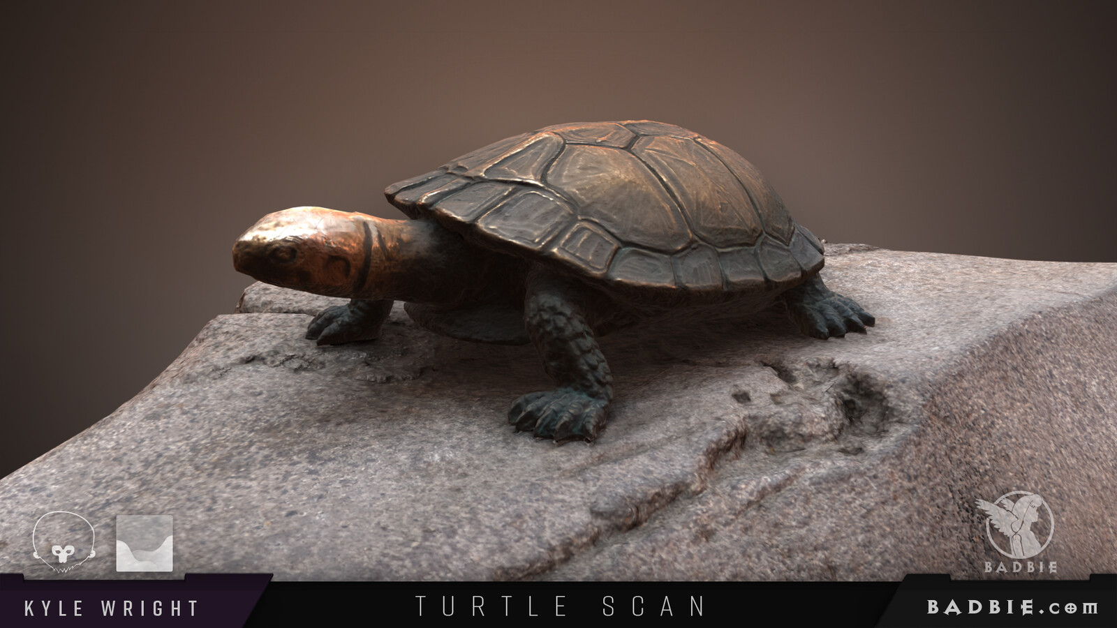 Because I couldn't angle the camera up under the turtle, a good majority of its lower half is hand sculpted along with cleanup of the rock. I went ahead and separated the two during the sculpting so that I can use the turtle for other projects.