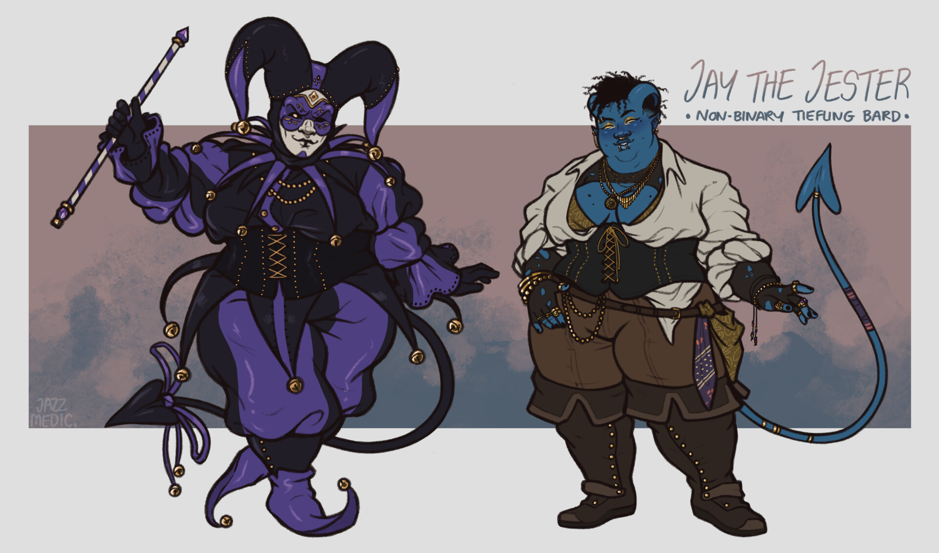 Blue Hair Jester Character Design - wide 11