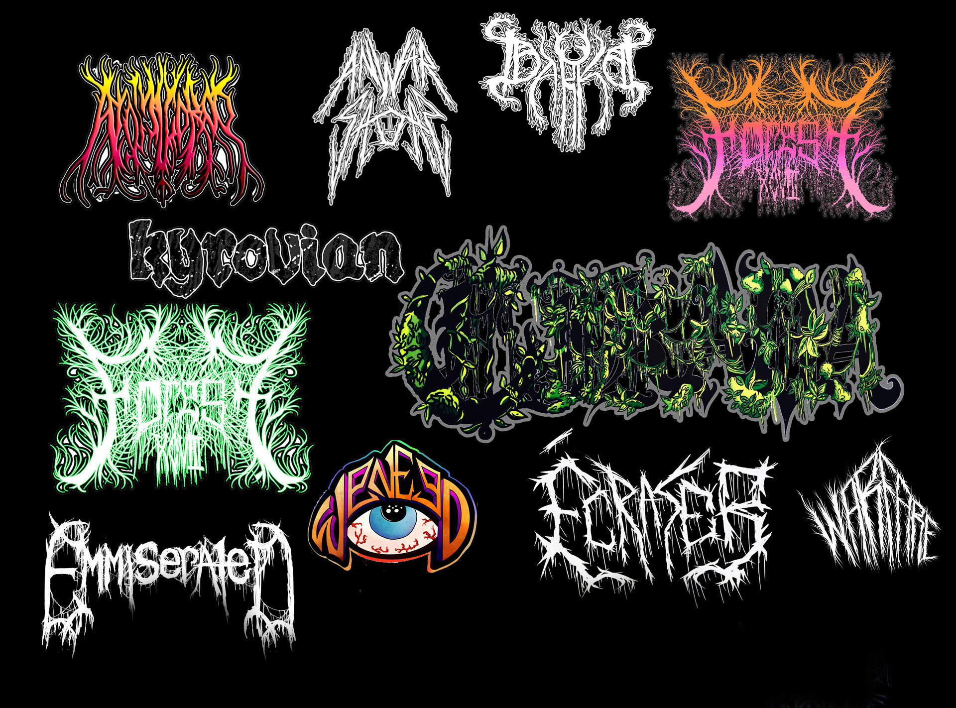 Artstation Band Logos 2021 2022 Crust Funeral Doom Powerviolence