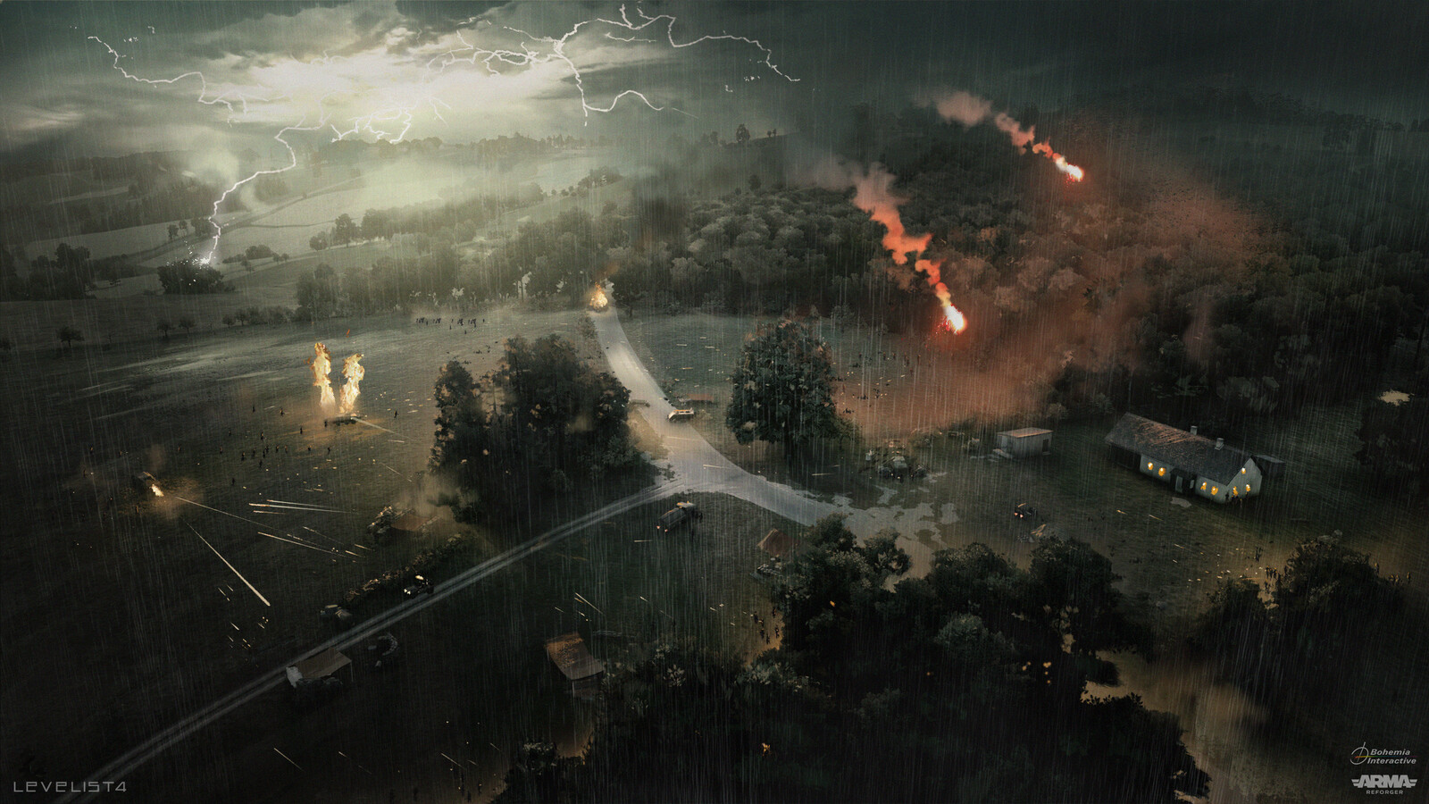 mood concept with battle and storm 
