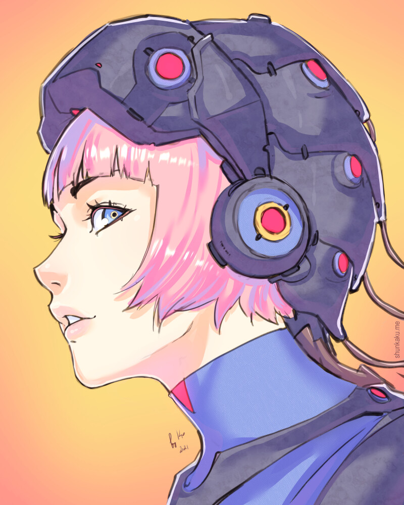 ArtStation Original Helmet Girl