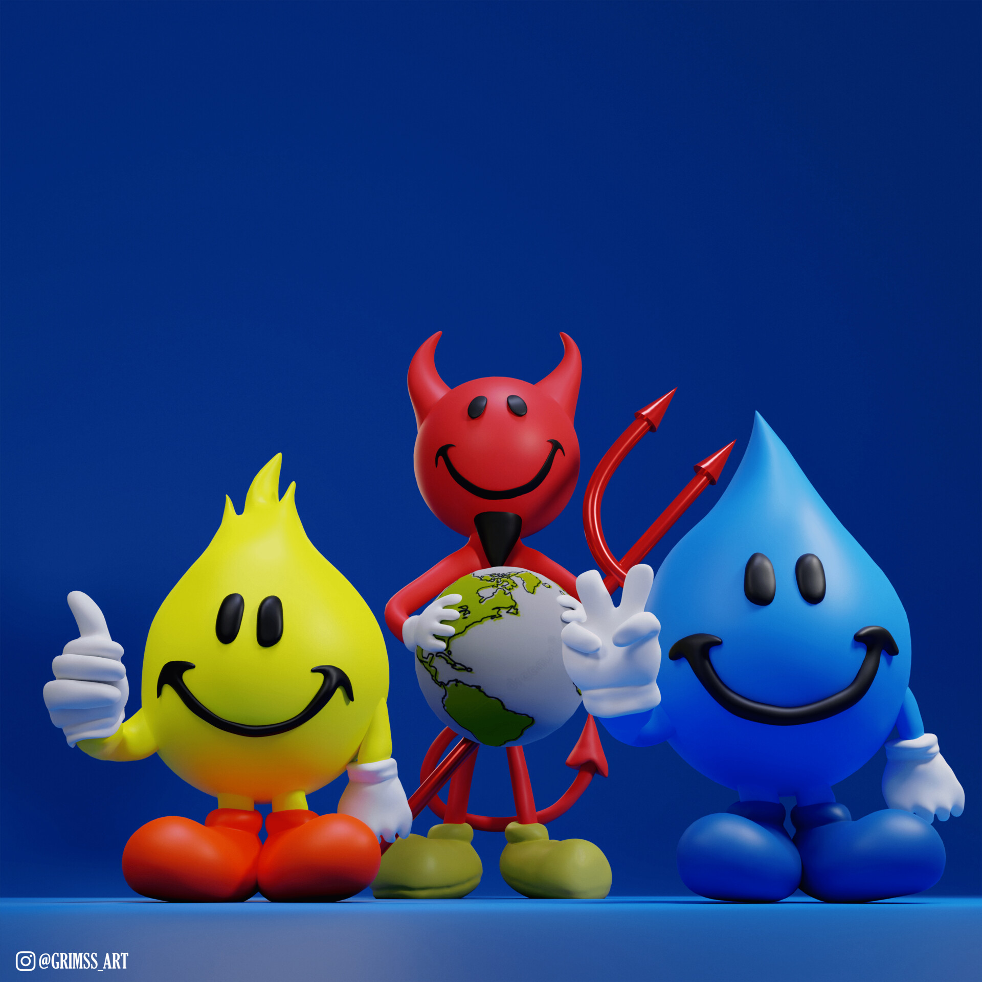 GRIMS ART WORLD INDUSTRIES 3D CHARACTERS