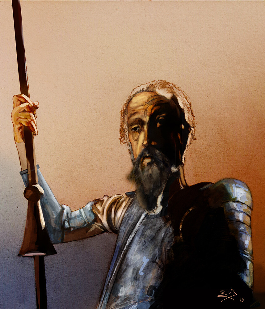 "Don Quijote de la Mancha" - Pencil on board and digital.