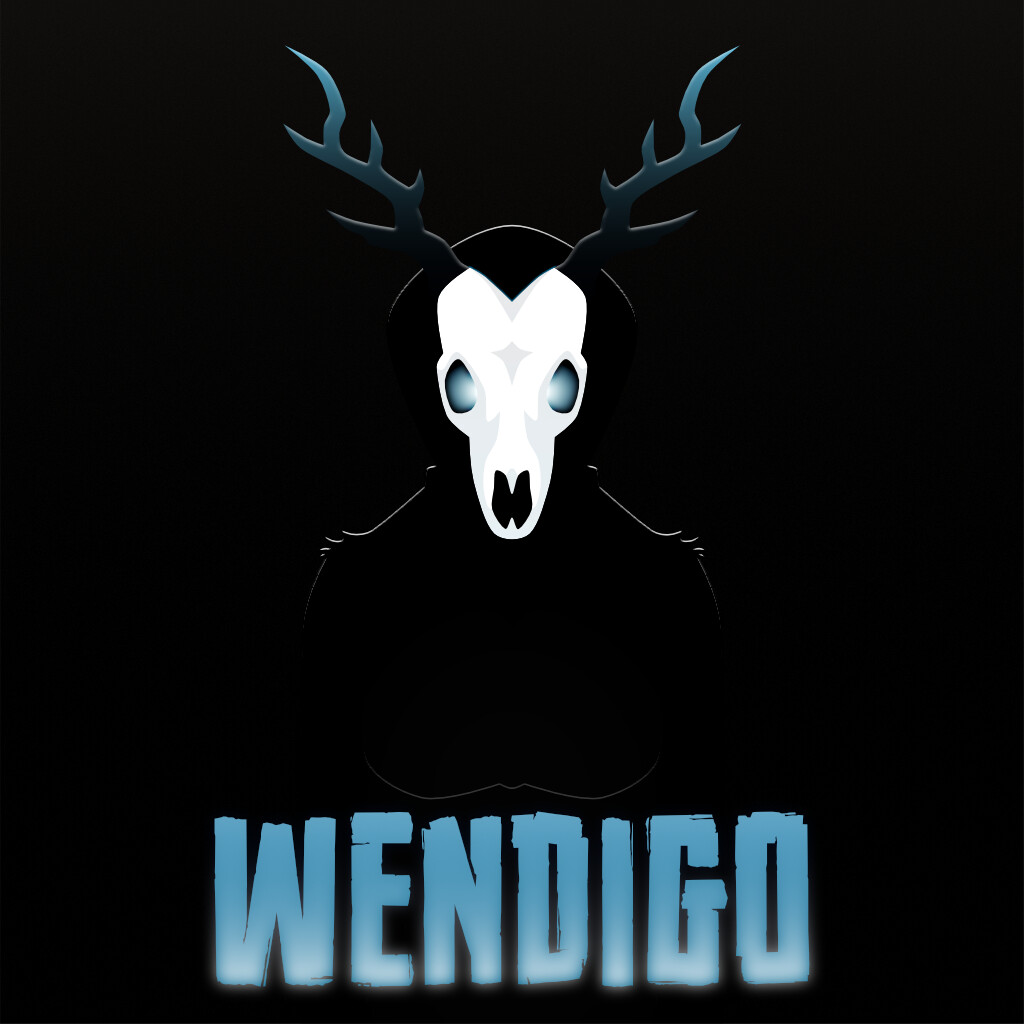 Wendigo is a mythological creature or evil spirit which originates from the folklore of Plains and Great Lakes Natives as well as some First Nations. 

Note: The image of an antlered skeleton is a product of pop-culture, not folklore, it's just too good