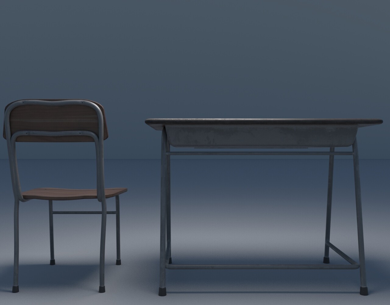 ArtStation - 日本の学校の机とイス