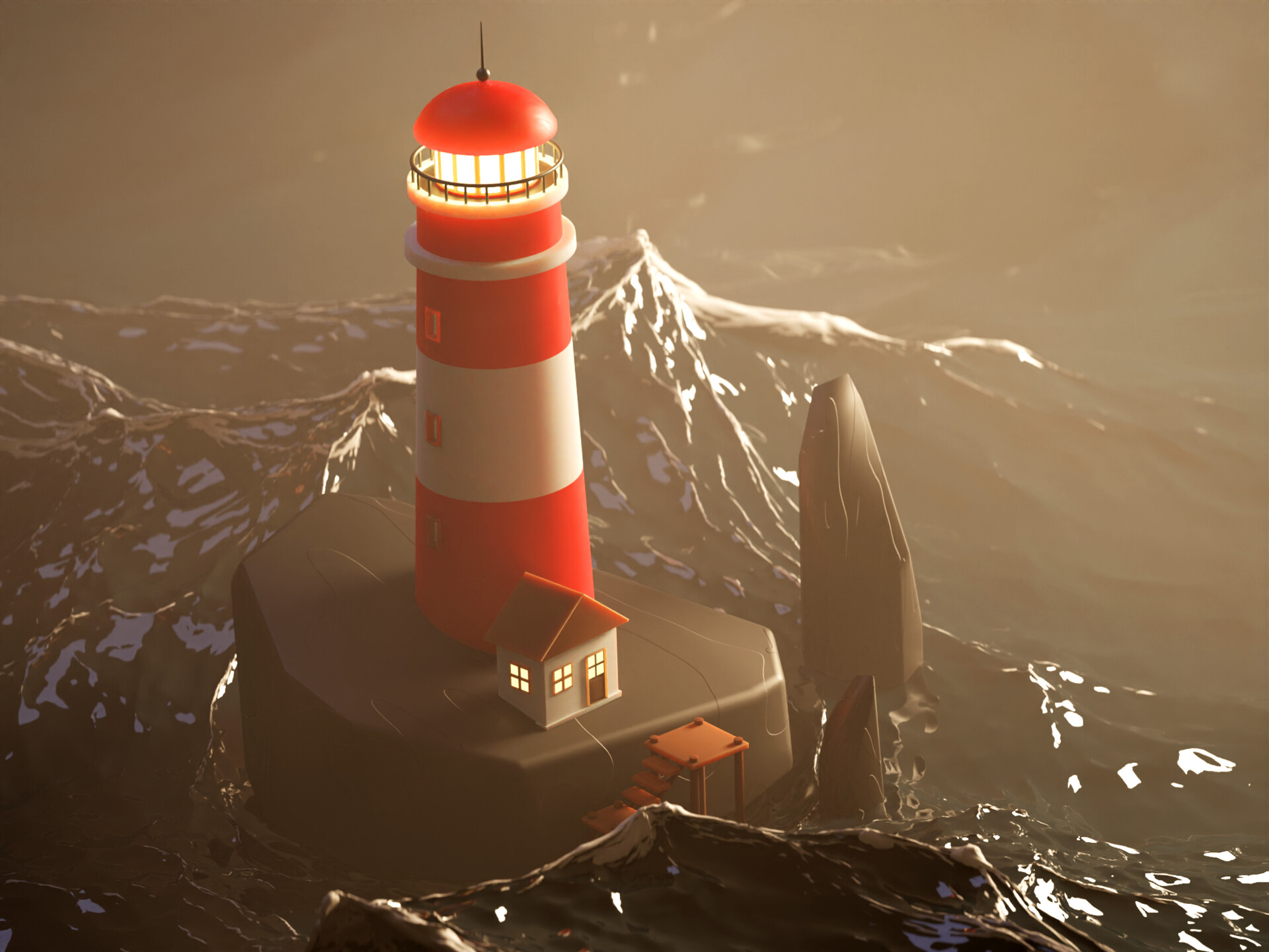 ArtStation - Low Poly Lighthouse