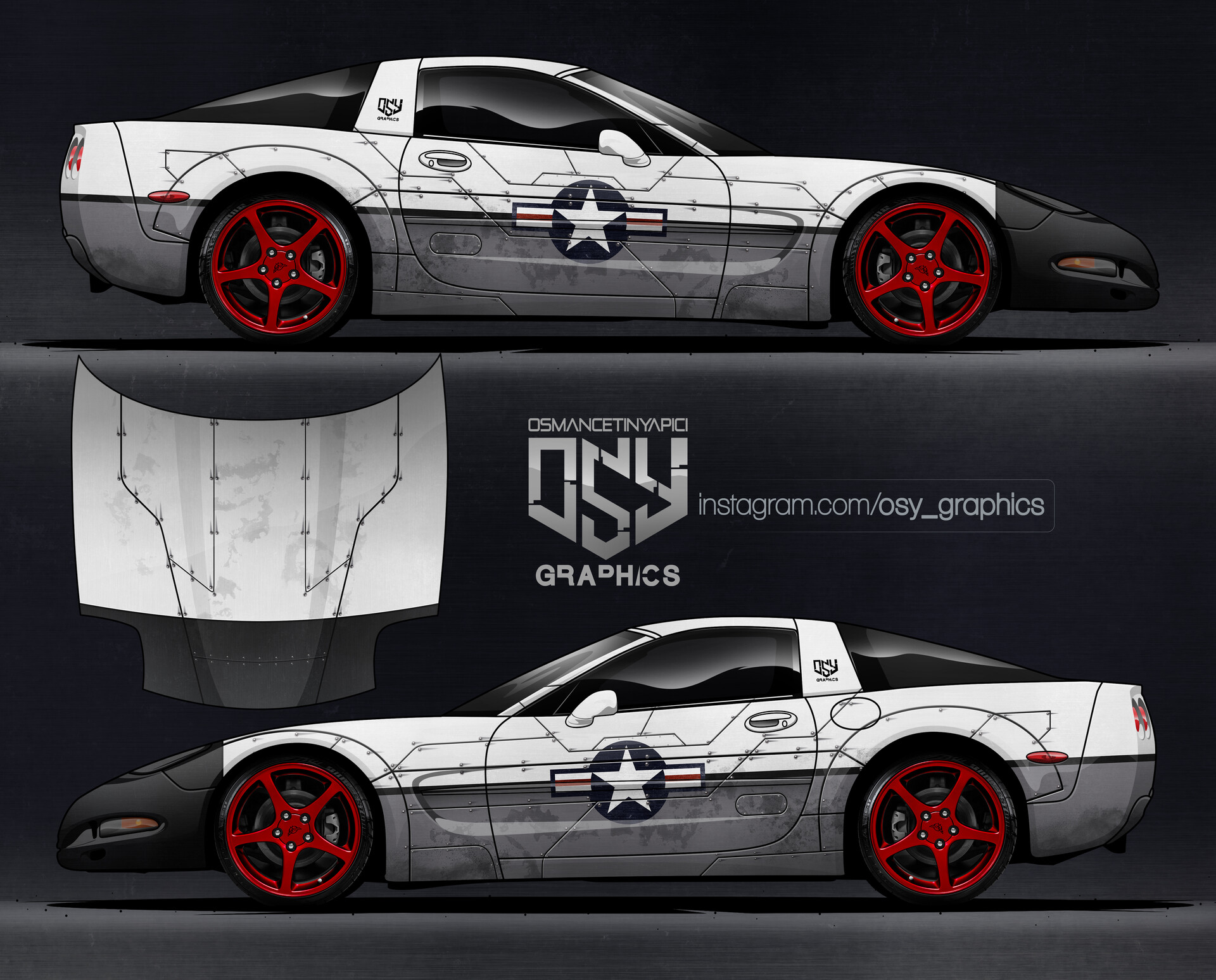 ArtStation Corvette C5 Air Force Style Wrap Design