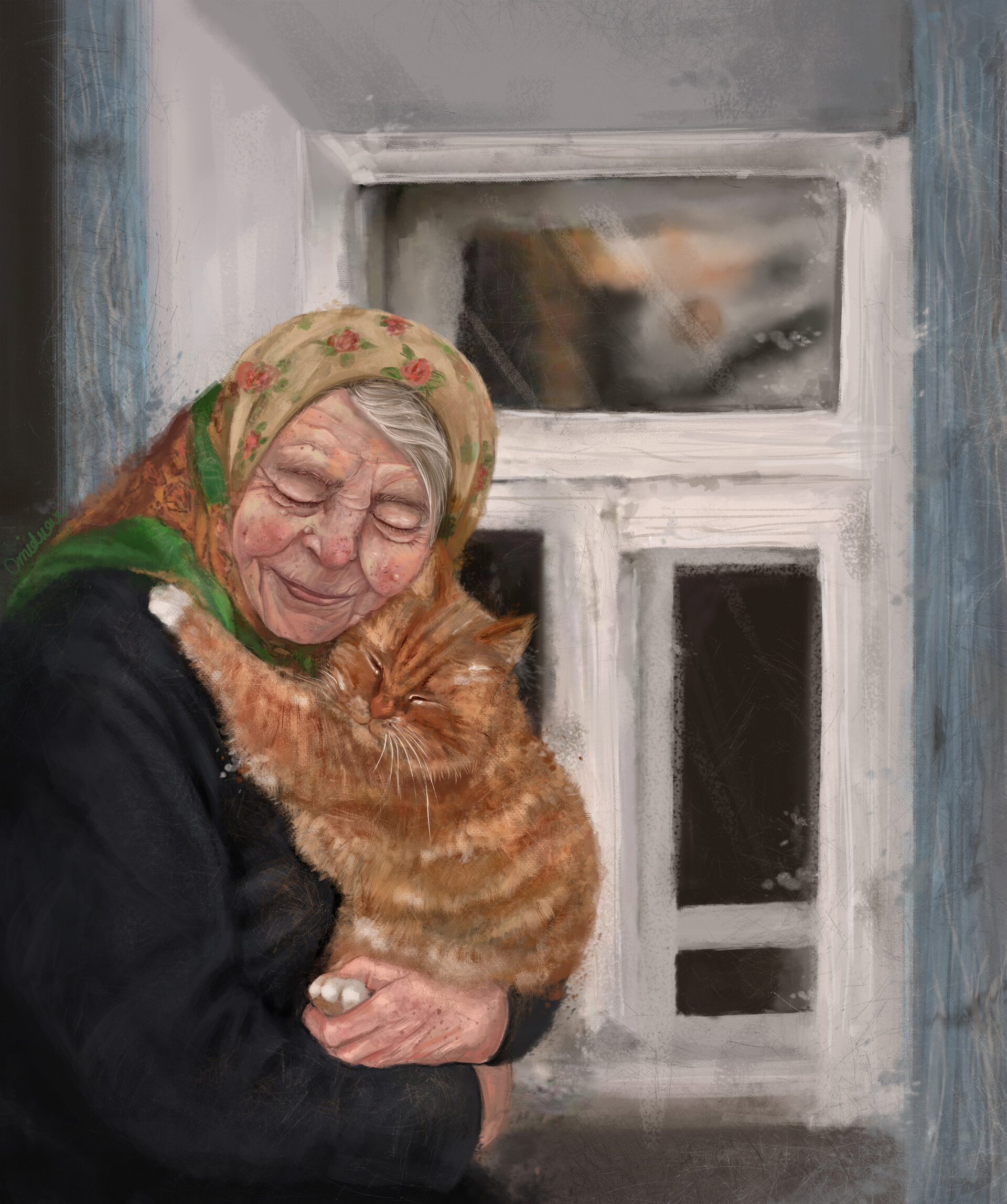 ArtStation - Digital painting/old woman