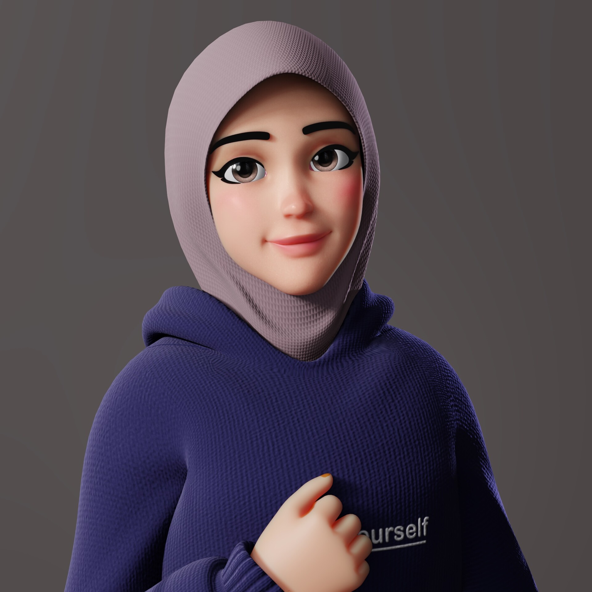 Artstation Hijab Girl 3d Model