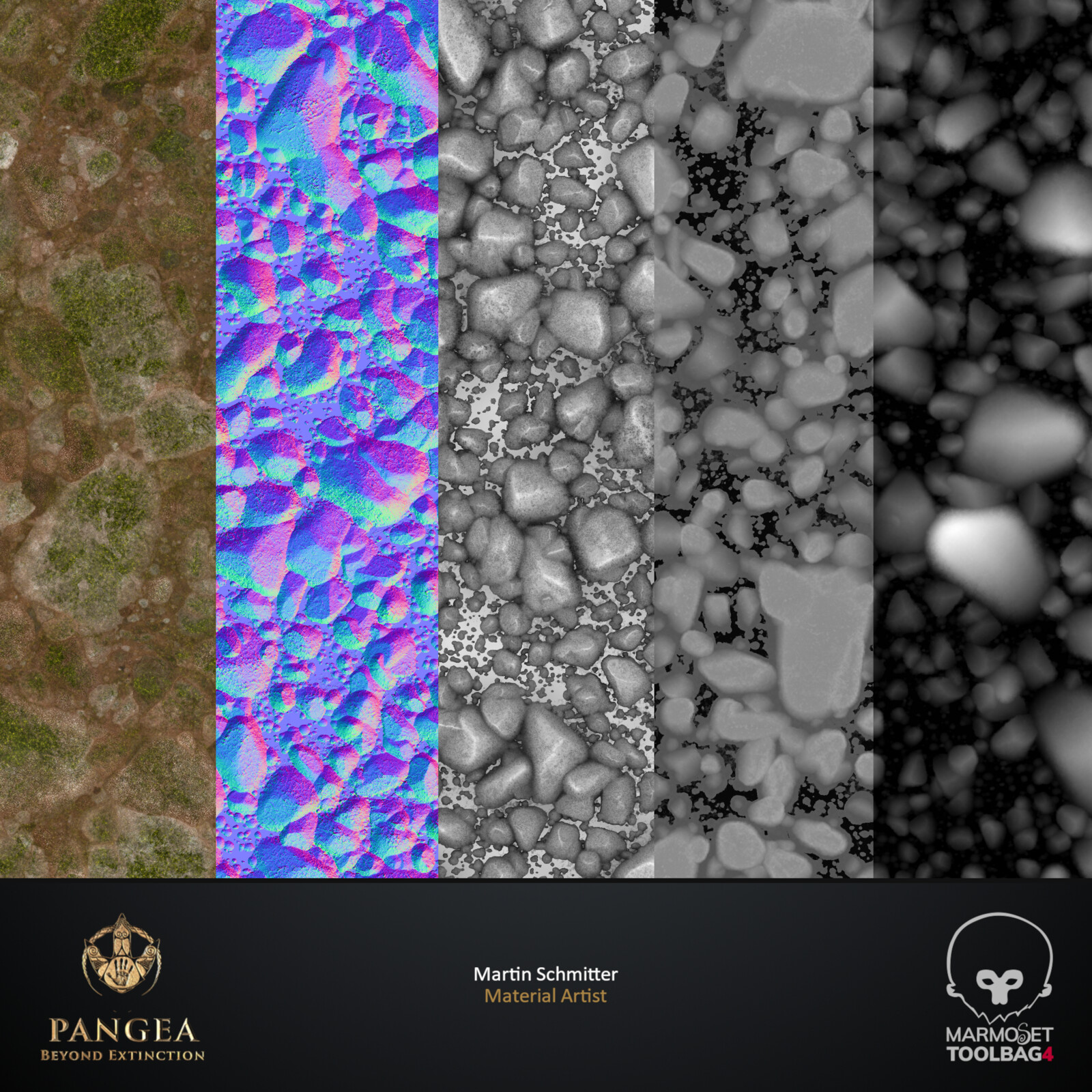 Basecolor, Normal, AO, Roughness, Displacement