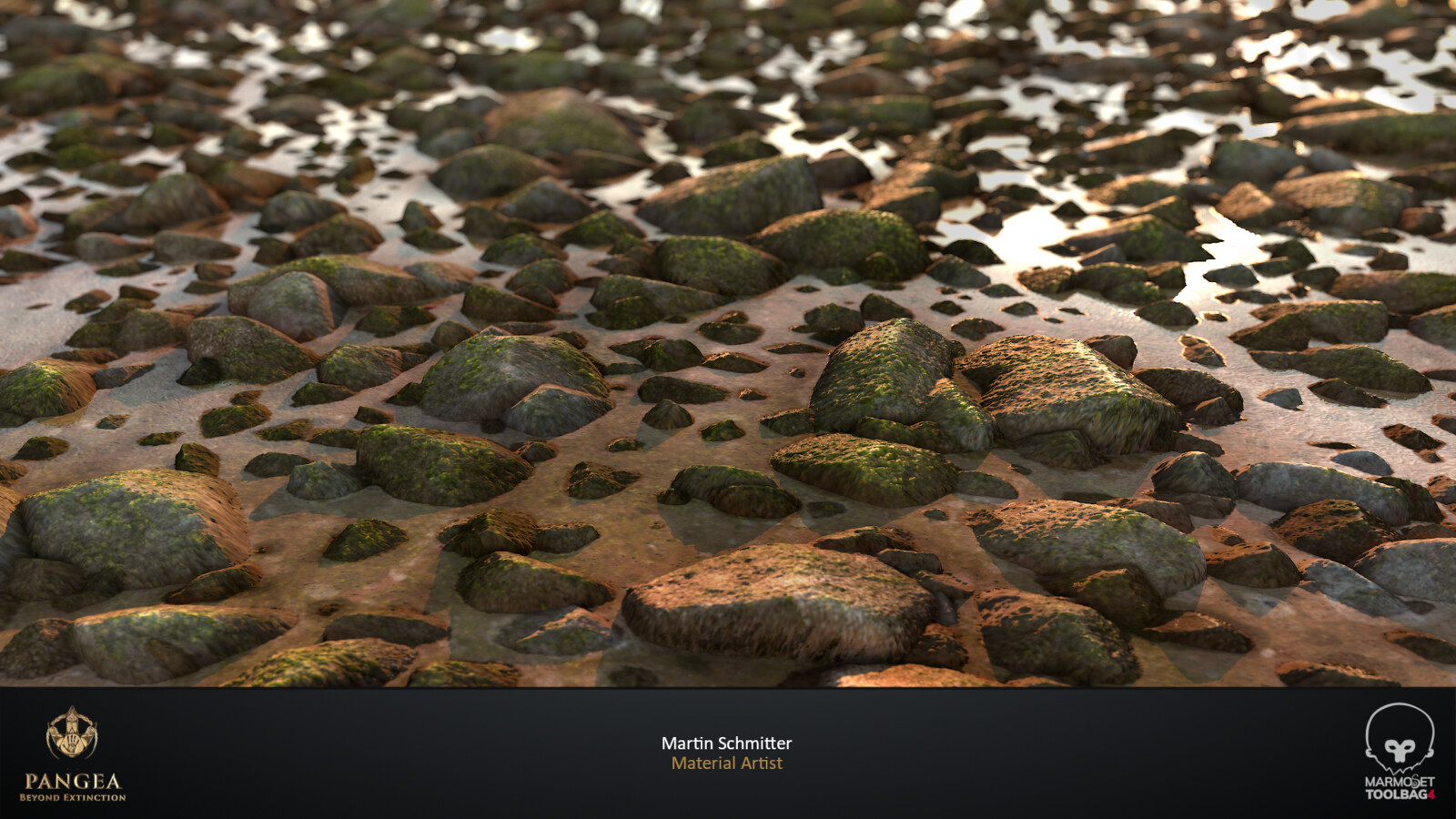 Riverbed Deeper Water Plane CLoseup Render